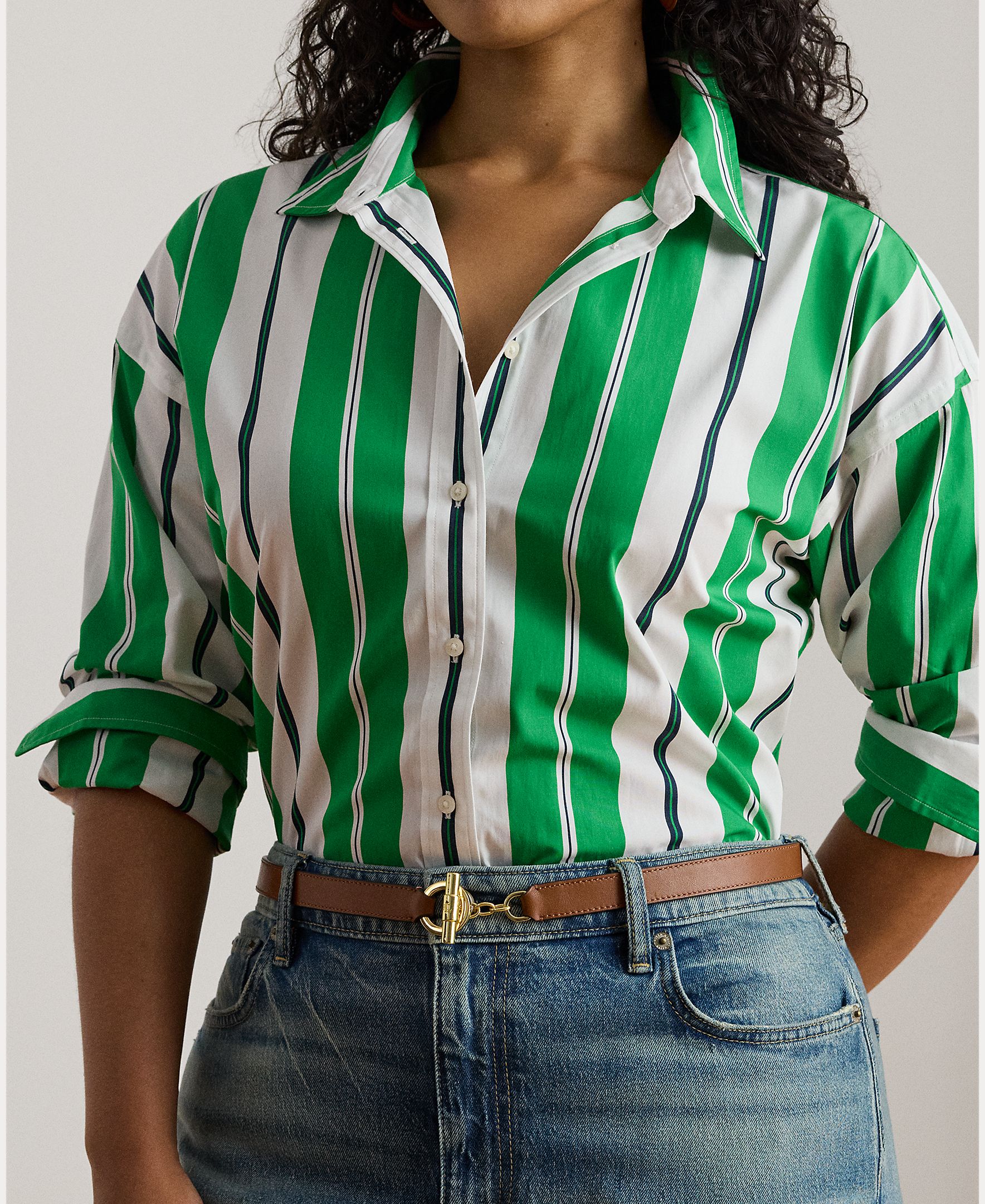 Camisa Tamanhos Grandes de Algodão Multicolor-3