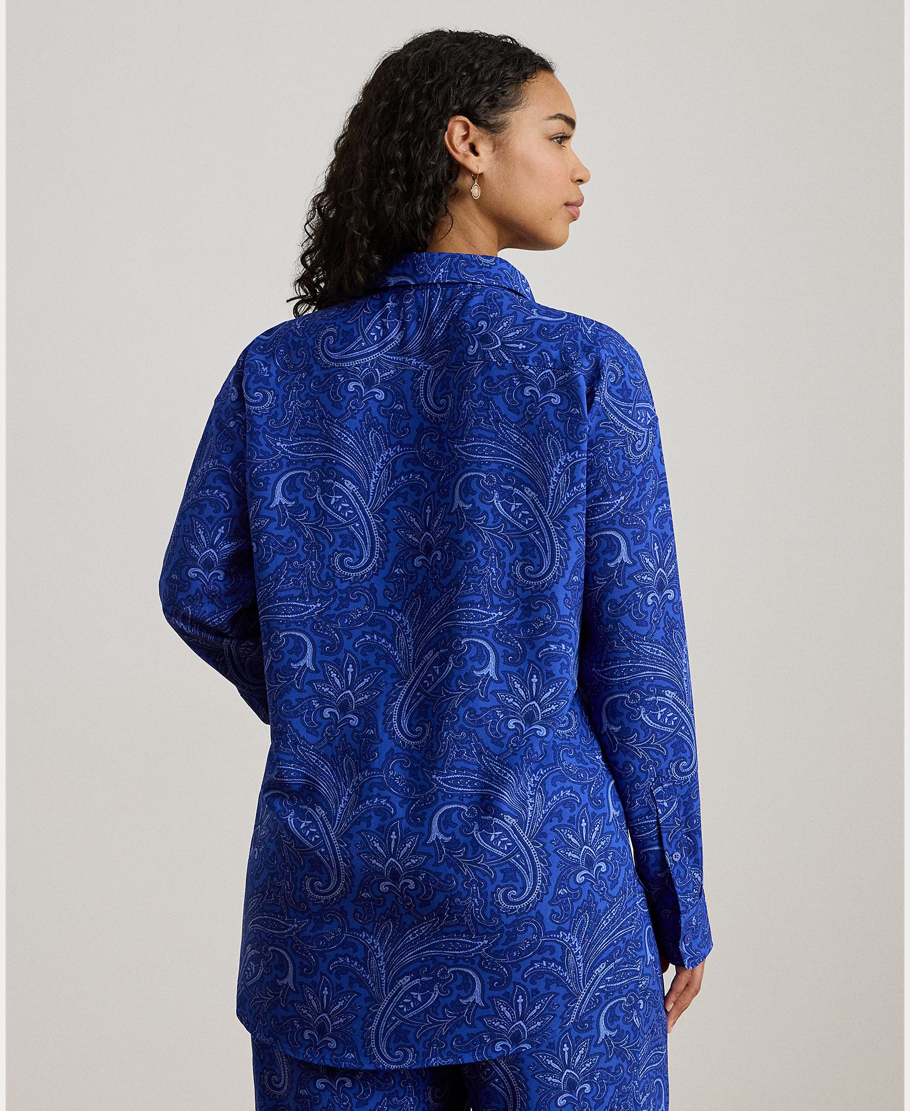 Camisa Tamanhos Grandes Estampada Azul-índigo-2
