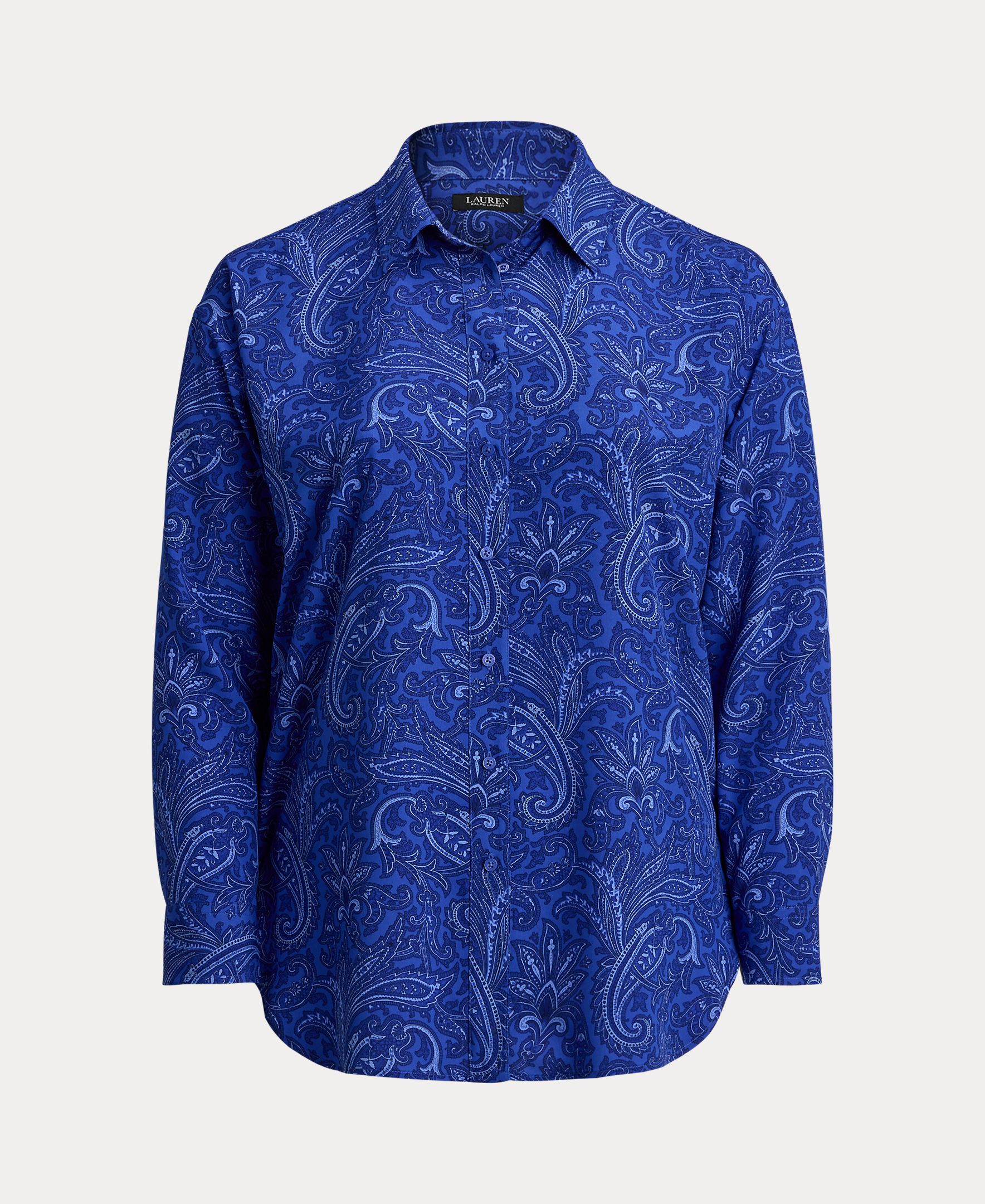 Camisa Tamanhos Grandes Estampada Azul-índigo-4