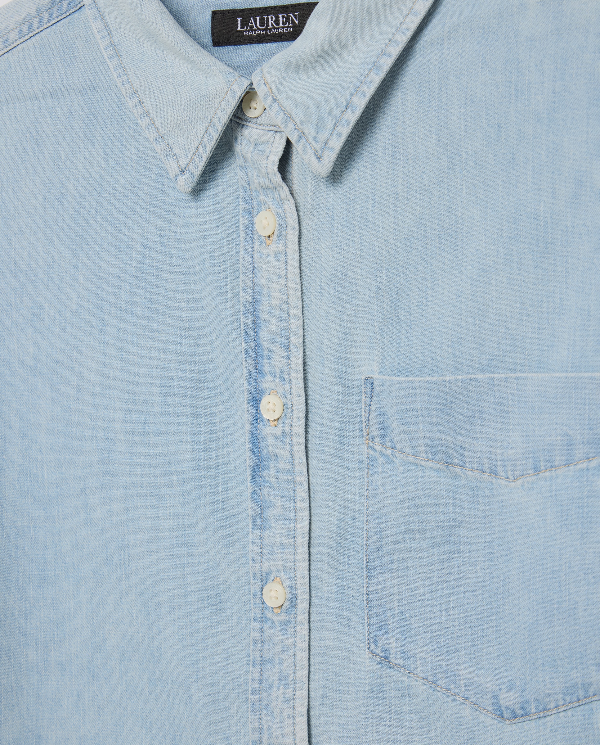 Camisa de Ganga de Algodão Azul-2