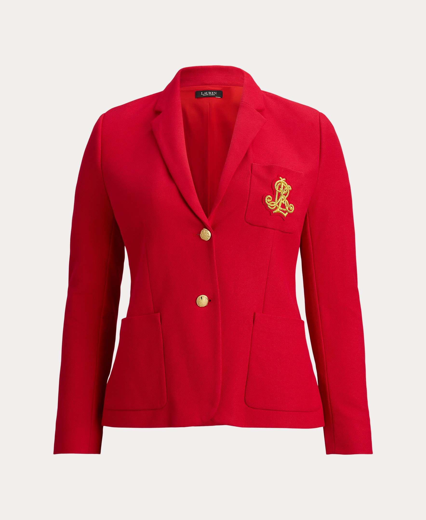 Blazer Tamanhos Grandes de Jacquard Vermelho-5