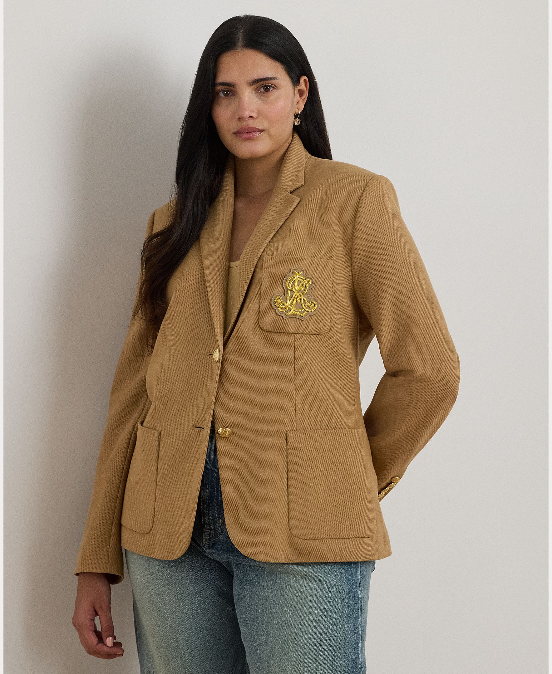 Imagem 0 de Blazer de Jacquard com Emblema