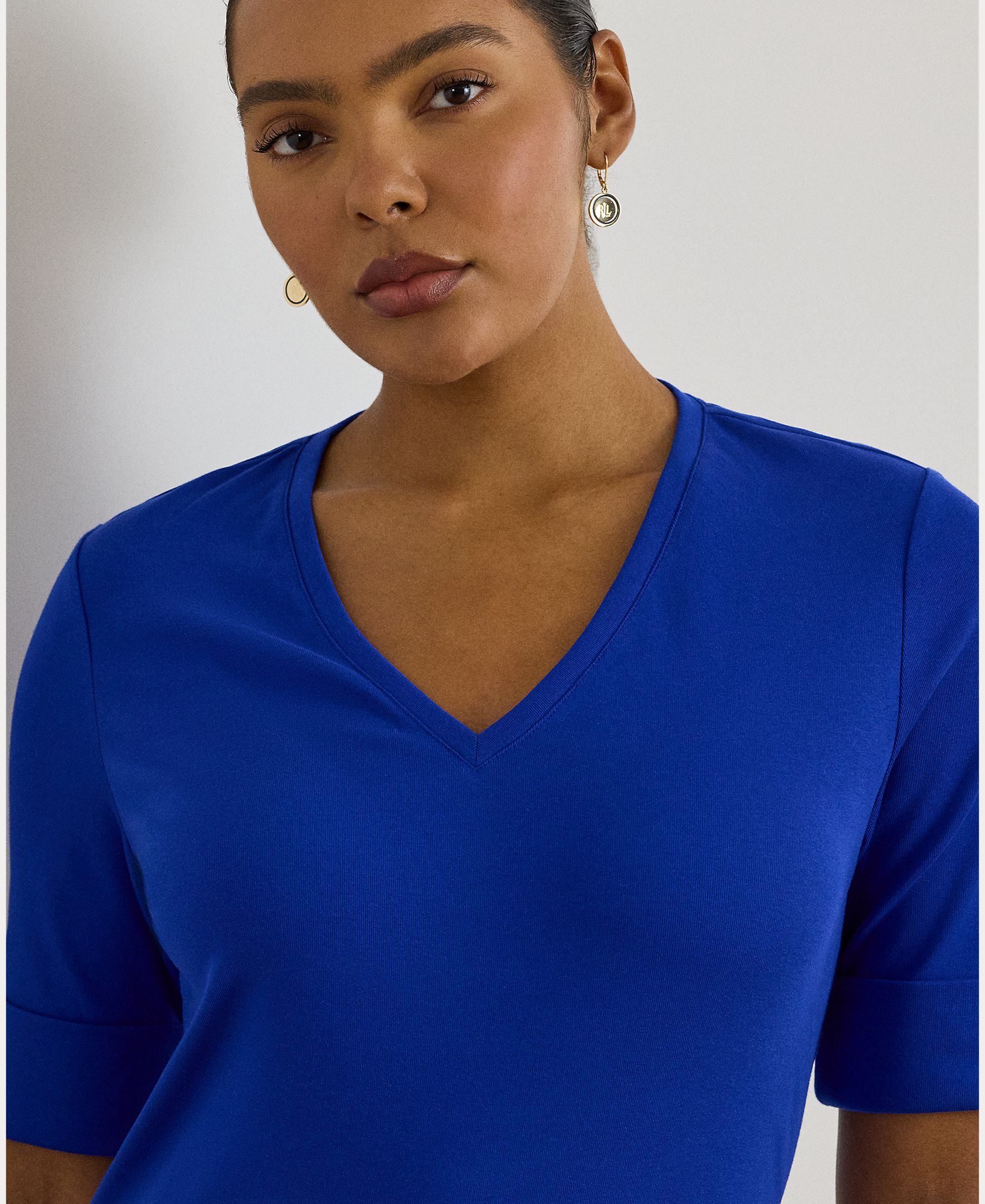 T-shirt de Algodão Azul-índigo-4