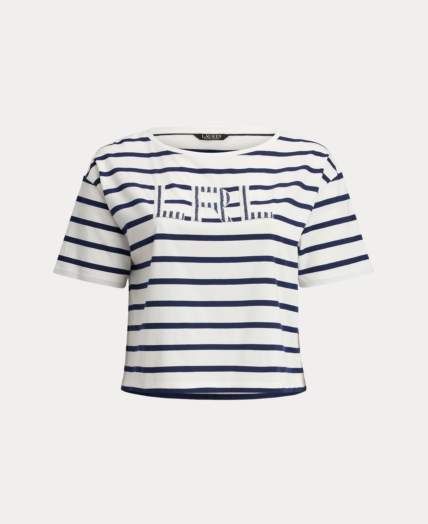 T-shirt Tamanhos Grandes de Algodão com Logótipo Azul-4