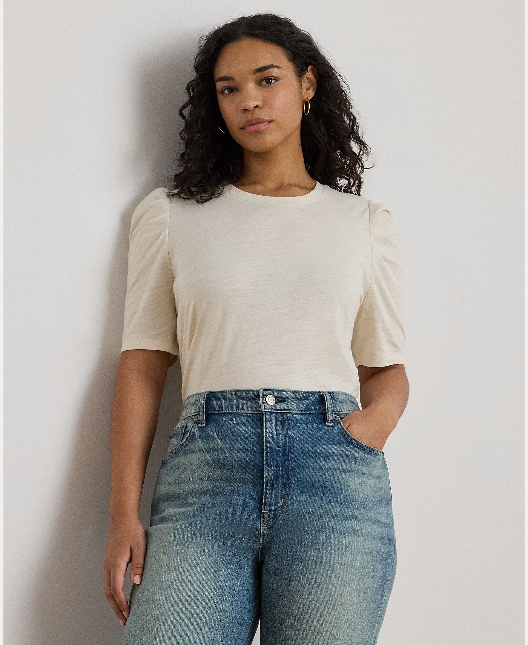 Lauren Ralph Lauren Woman - Jersey de mujer de algodón de manga corta.