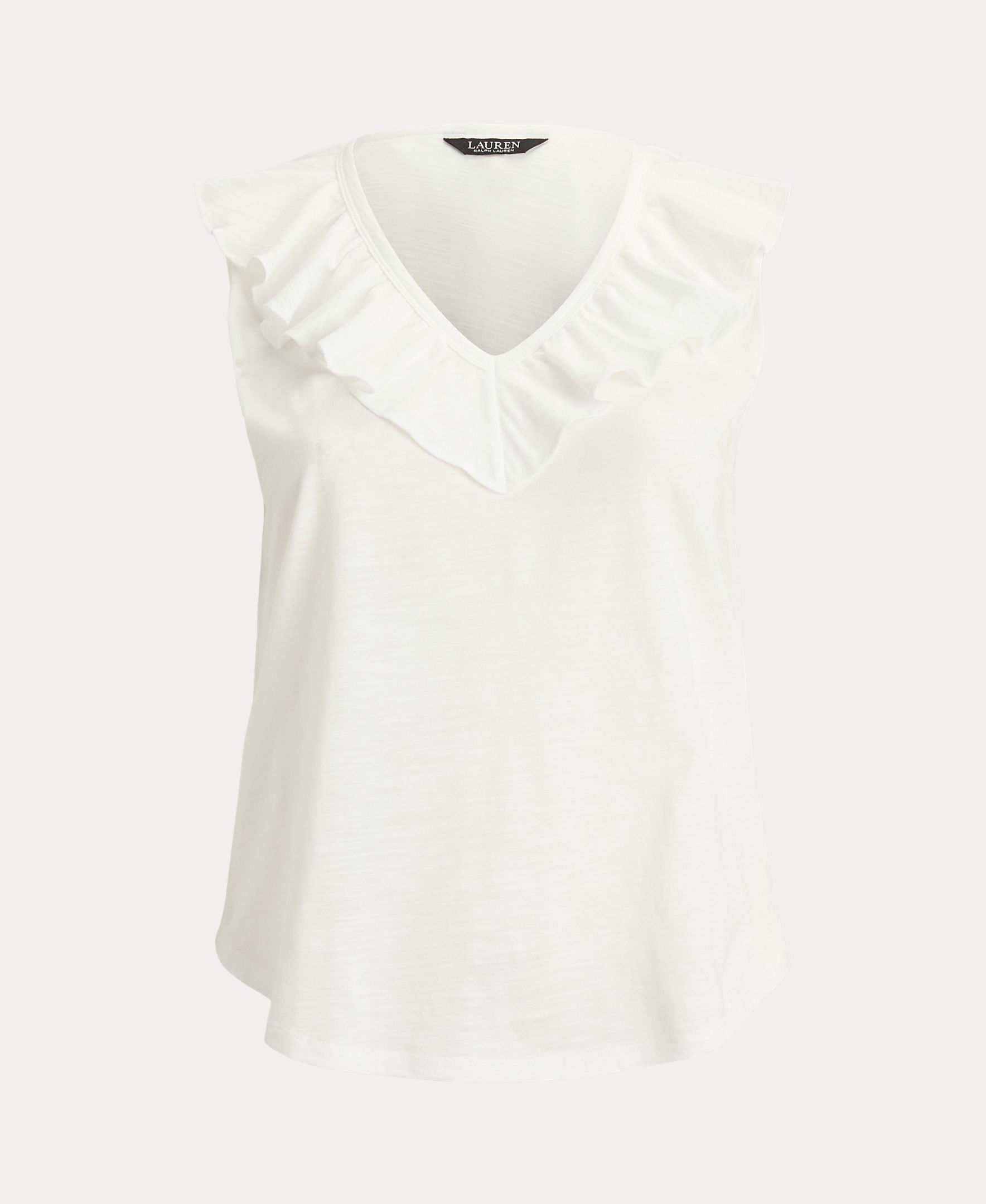 T-shirt de Algodão com Folhos Branco-5