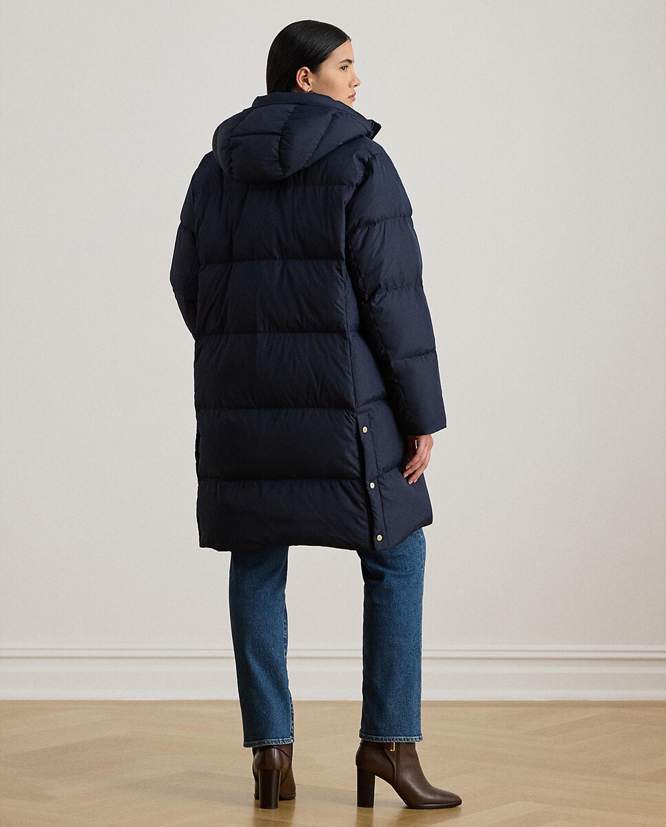 Blusão Acolchoado Tamanhos Grandes com Escudo Azul-marinho-3