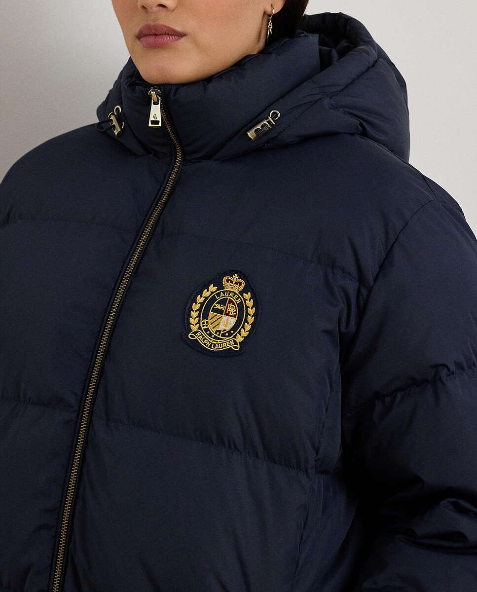 Blusão Acolchoado Tamanhos Grandes com Escudo Azul-marinho-5