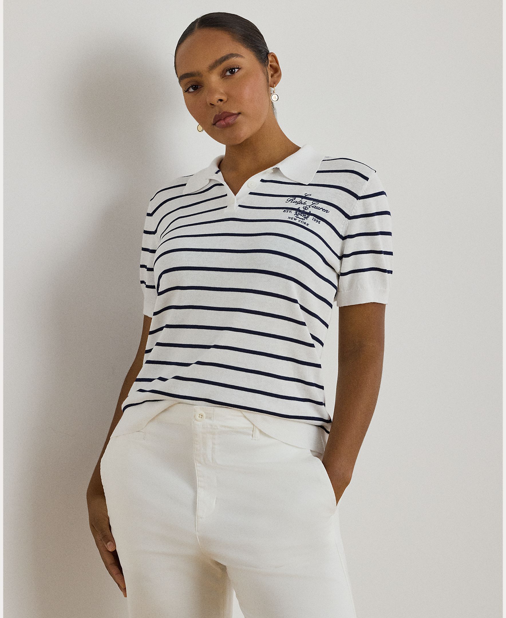 Lauren Ralph Lauren Woman - Jersey de mujer talla grande tipo polo.