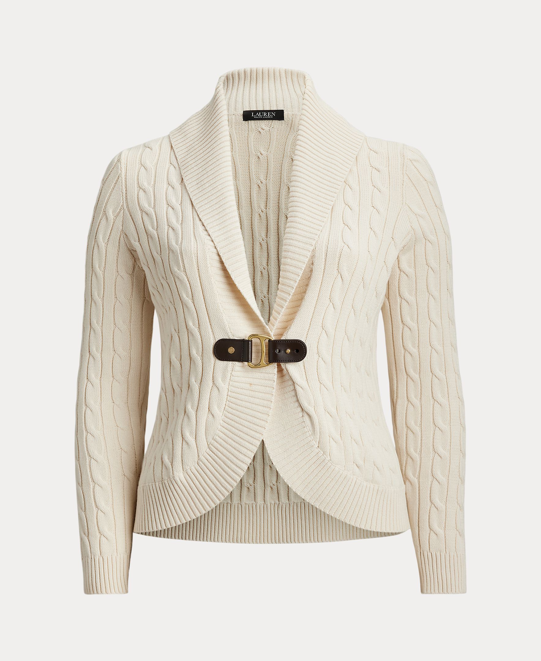 Cardigan Tamanhos Grandes de Algodão com Fivela Cru-4