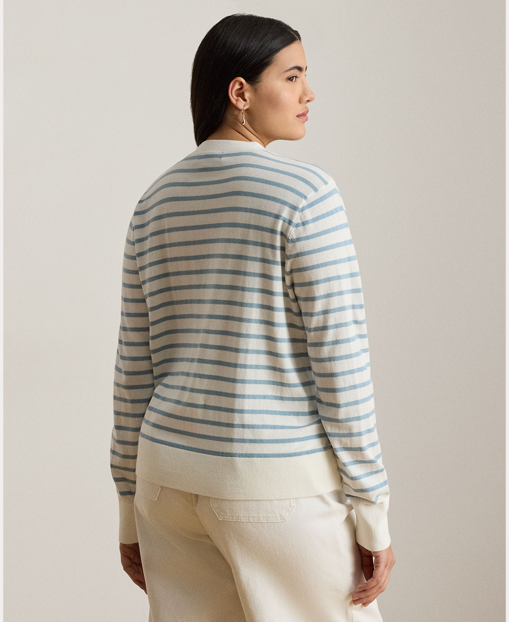 Cardigan de Algodão Azul-claro-2