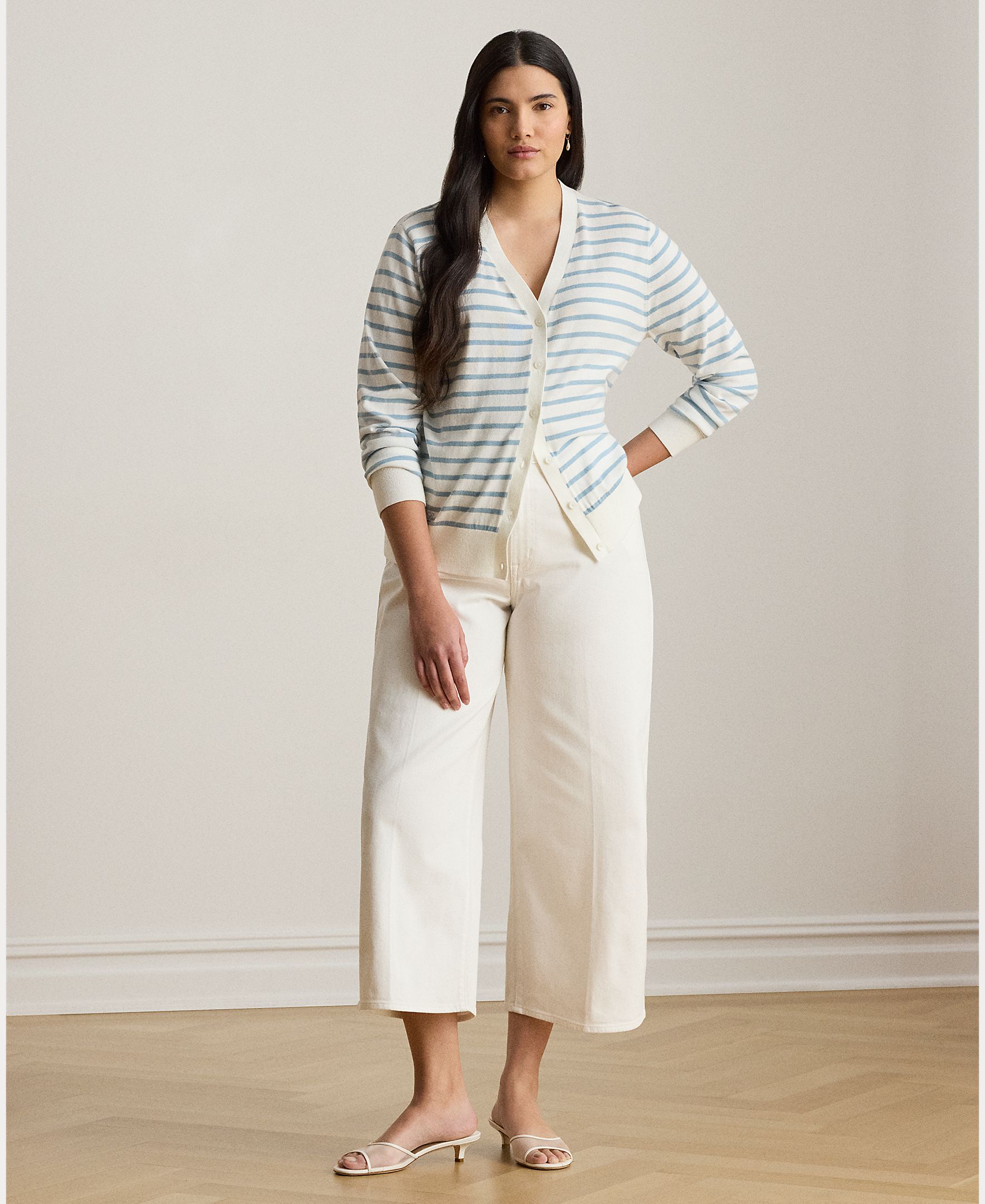 Cardigan de Algodão Azul-claro-5