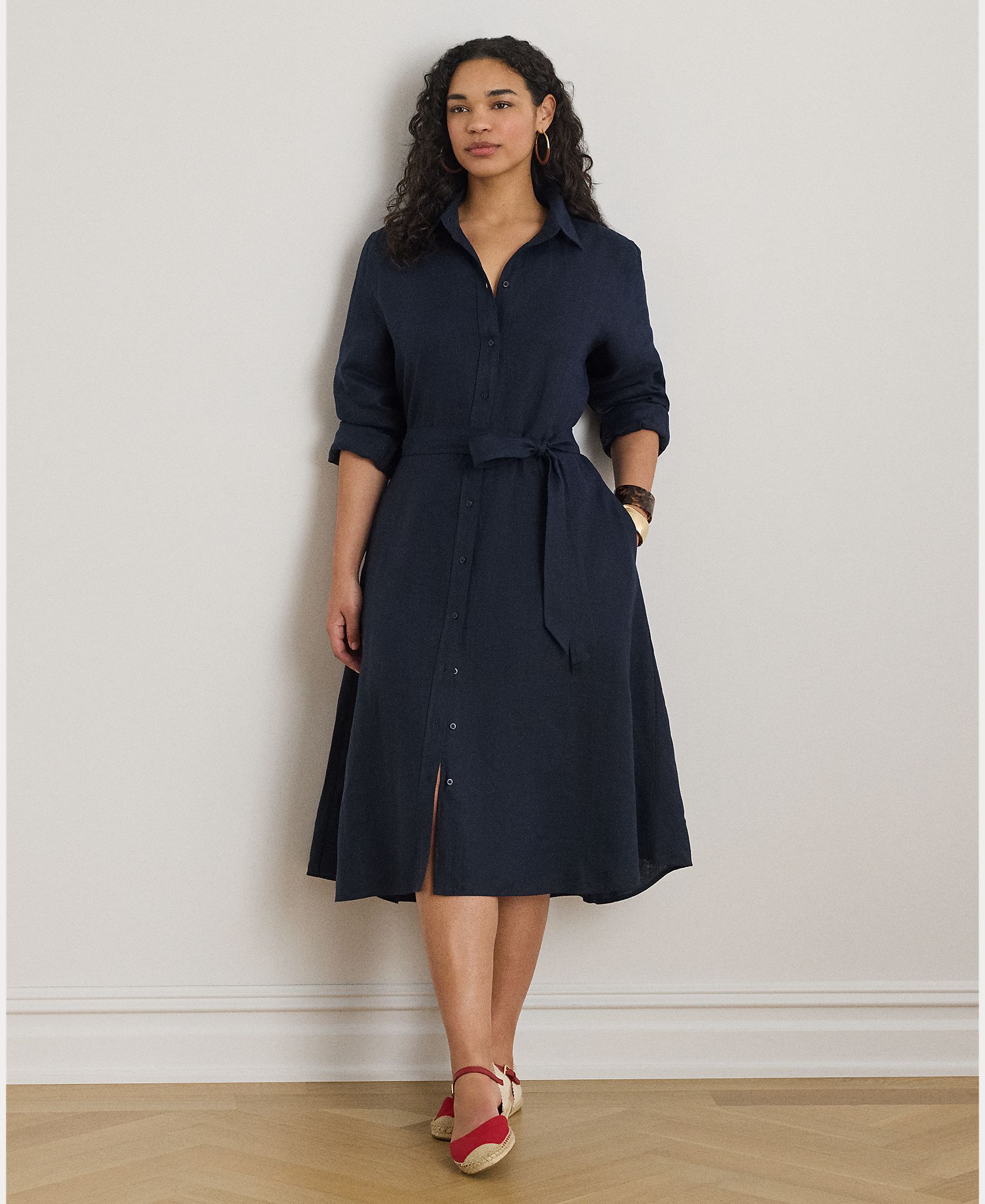 Lauren Ralph Lauren Woman - Vestido midi de lino.