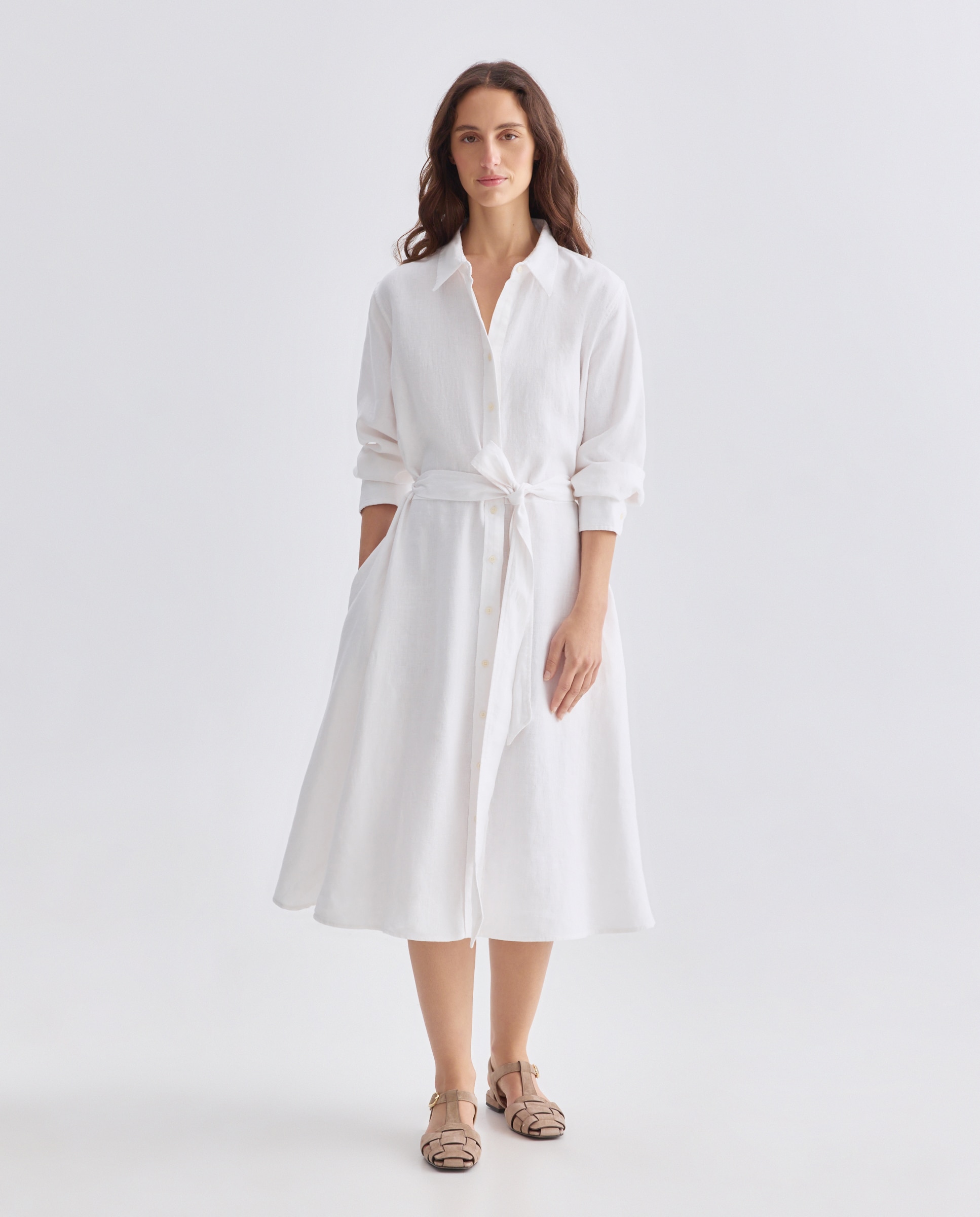 Imagem 0 de Vestido midi de linho
