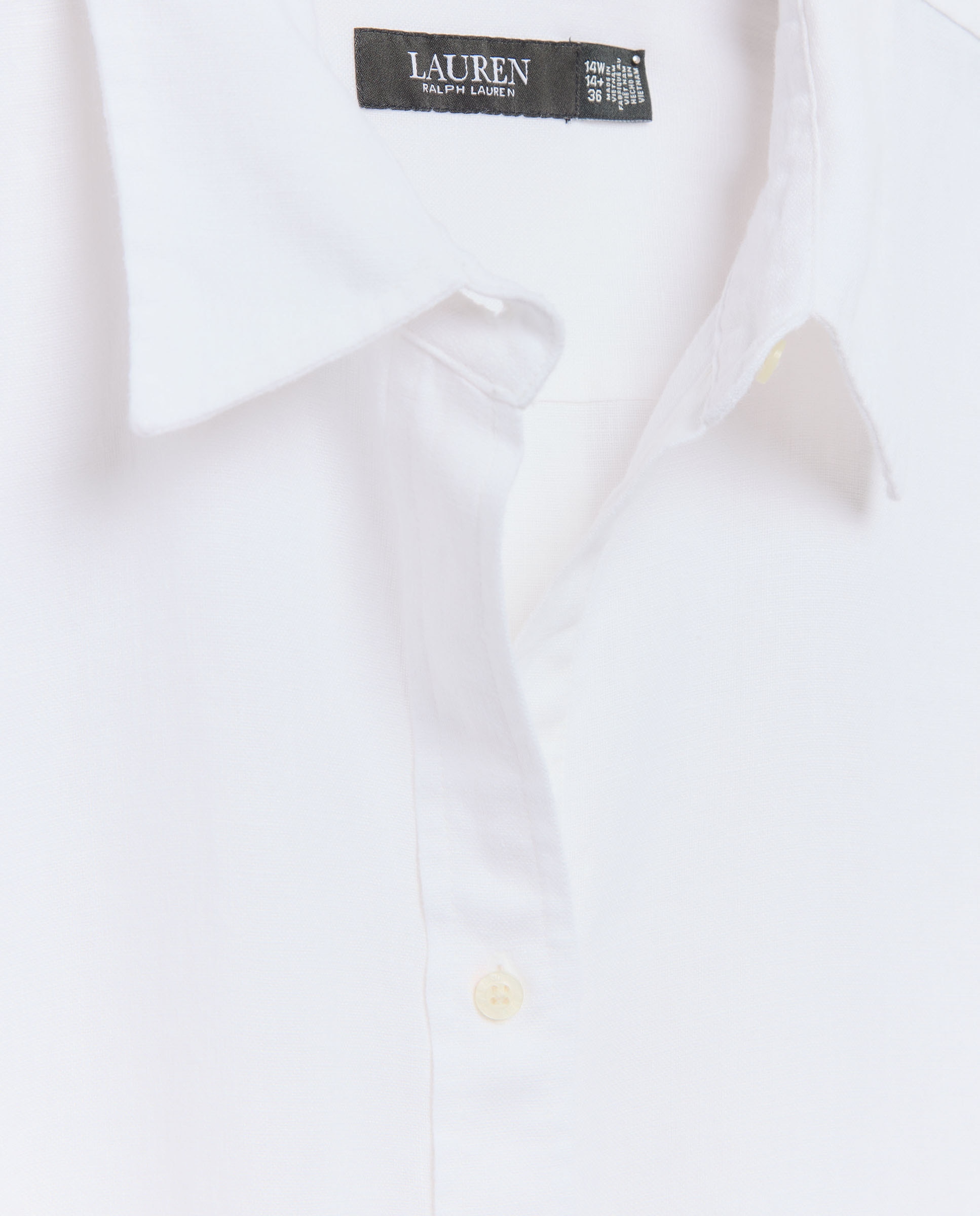Vestido midi de linho Branco-4
