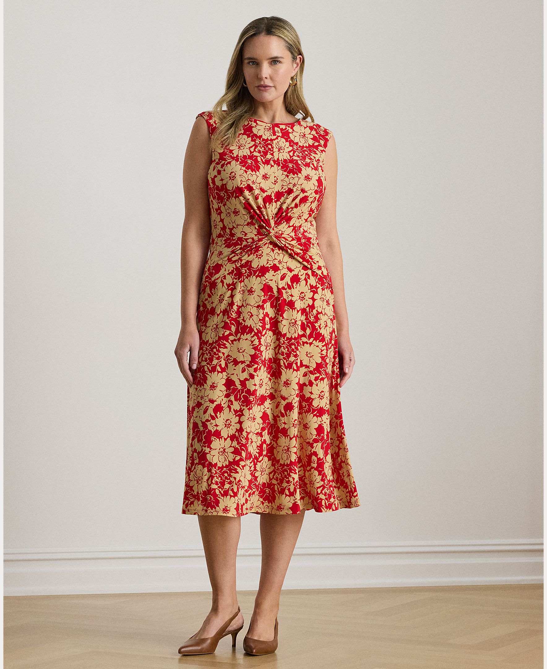 Imagem 0 de Vestido Cruzado de Malha com Estampado
