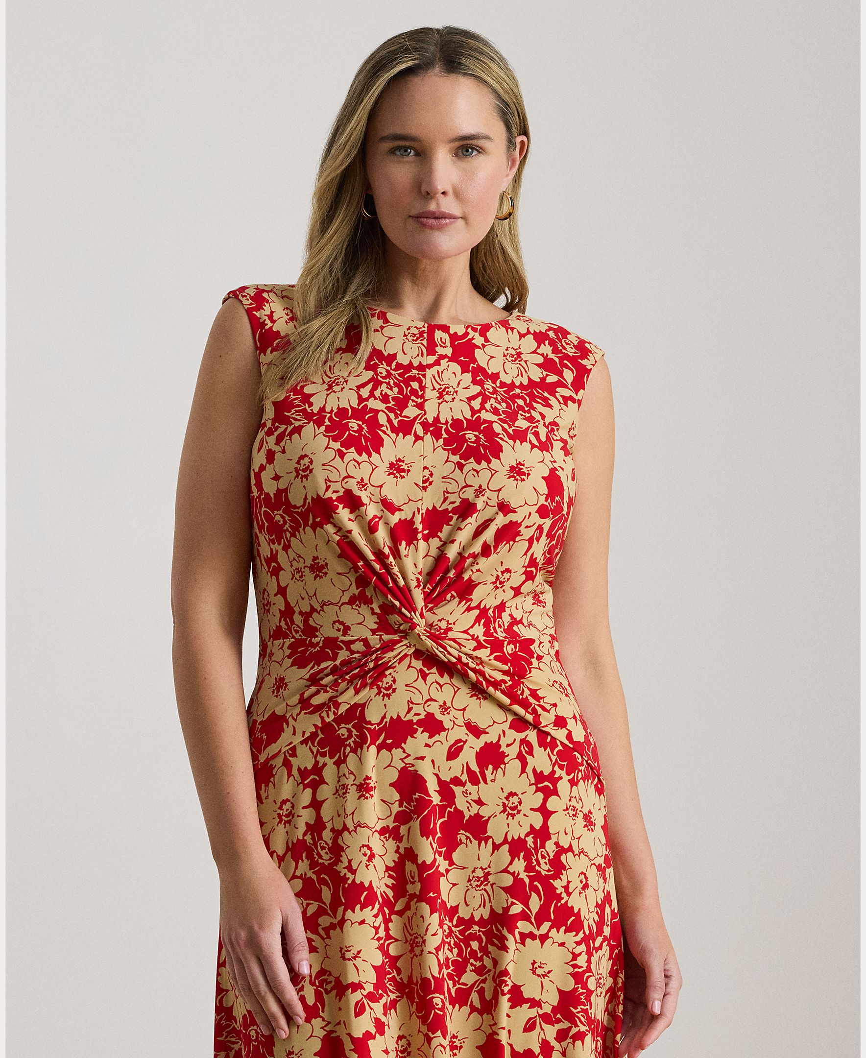 Vestido Cruzado de Malha com Estampado Vermelho-3