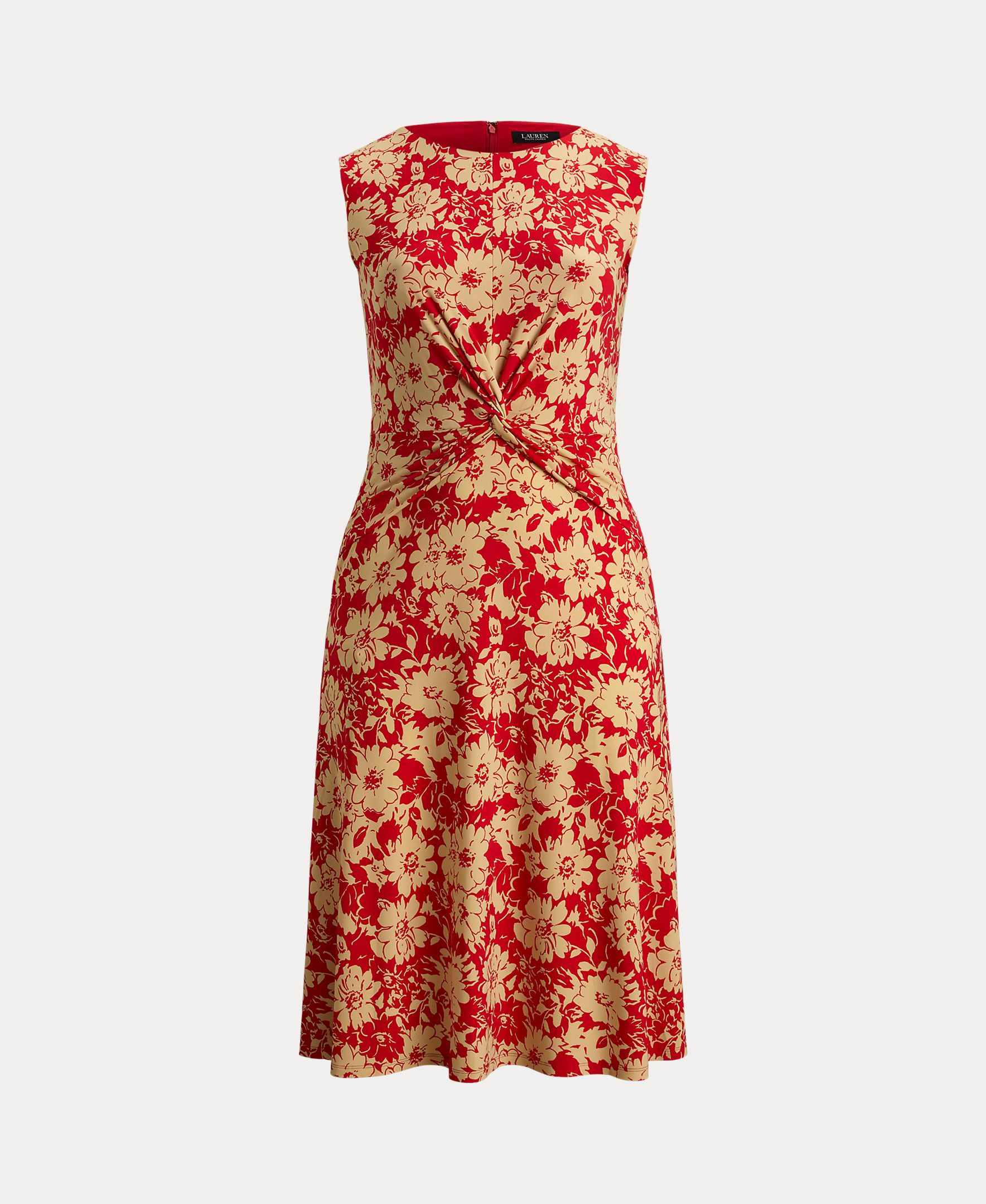 Vestido Cruzado de Malha com Estampado Vermelho-5