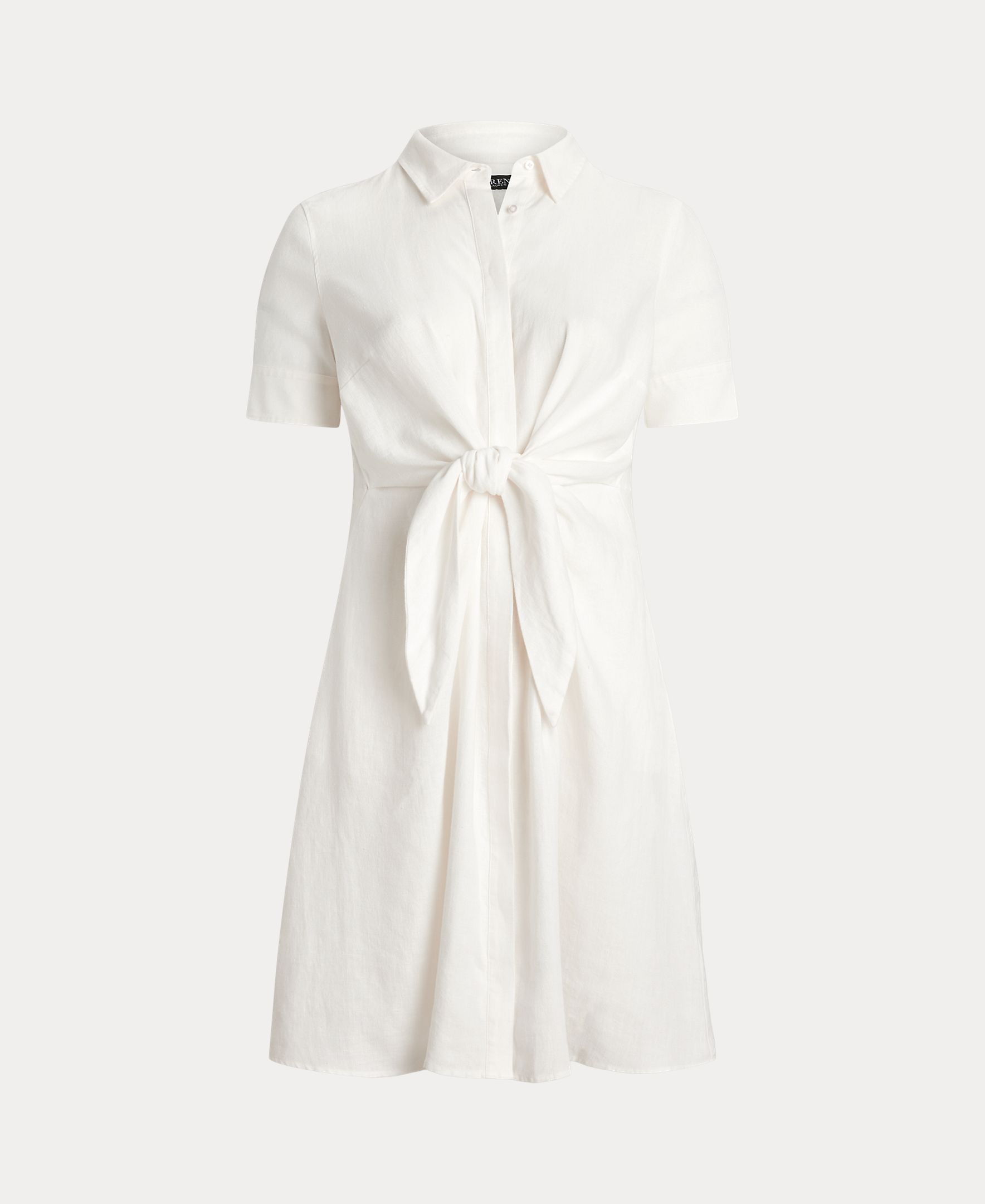 Vestido Midi Tamanhos Grandes em Linho Branco-6