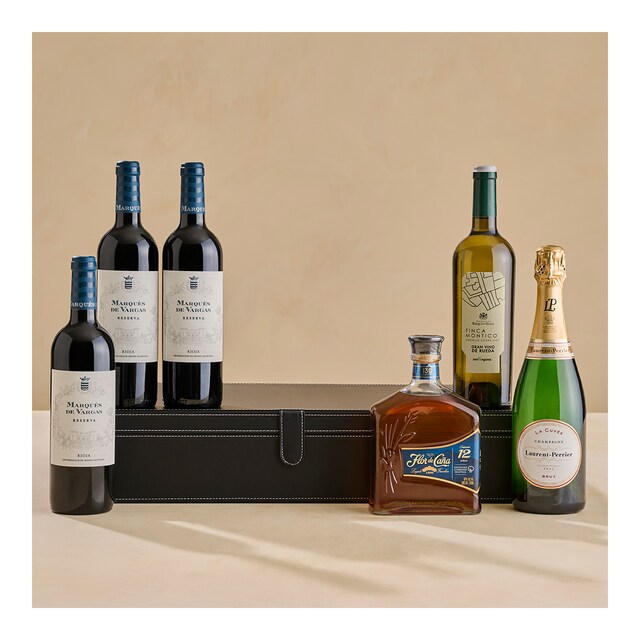 Caja de vino 20 | Marqués de Vargas, Finca Montico, Laurent-Perrier y ron Flor de Caña