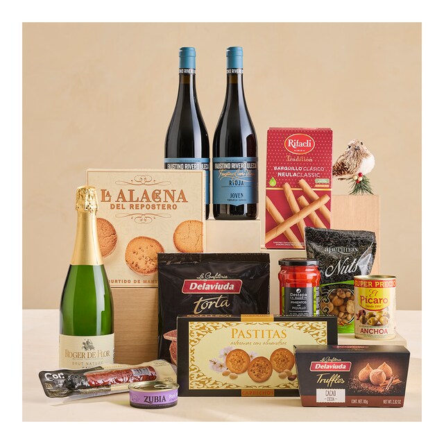 Imagen 0 de Lote de Navidad 1 dulces, conservas, embutido ibérico, vino y cava
