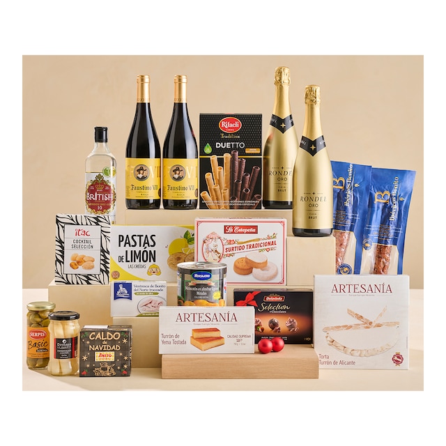 Imagen 0 de Lote de Navidad 6 Selección Estrella de la Navidad, dulces,  embutido ibérico, conservas, cava, vino y ginebra