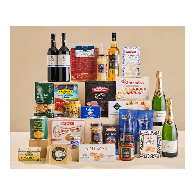Imagen 0 de Lote de Navidad 10 dulces, embutidos ibéricos, aperitivos, vino, whisky y cava Codorníu