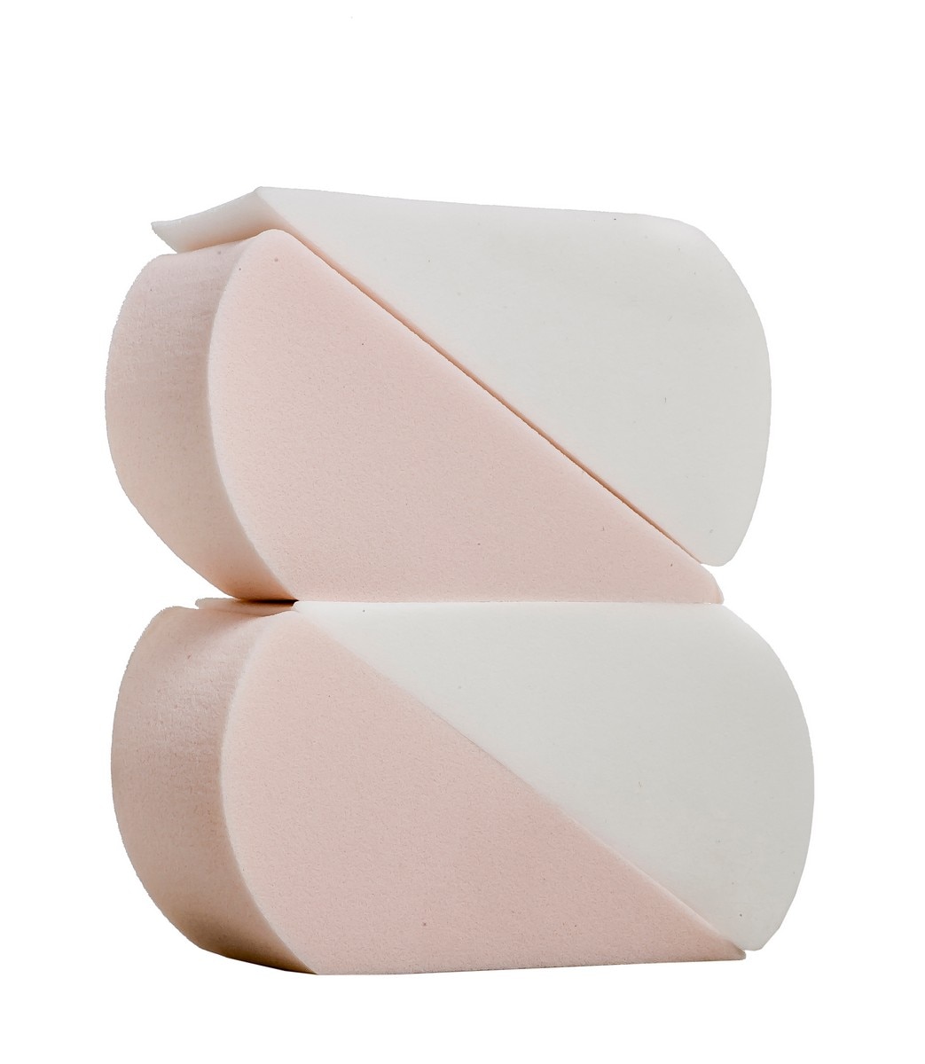 Esponja de Maquilhagem Triangular Bicolor sem Látex - 4 un. 1