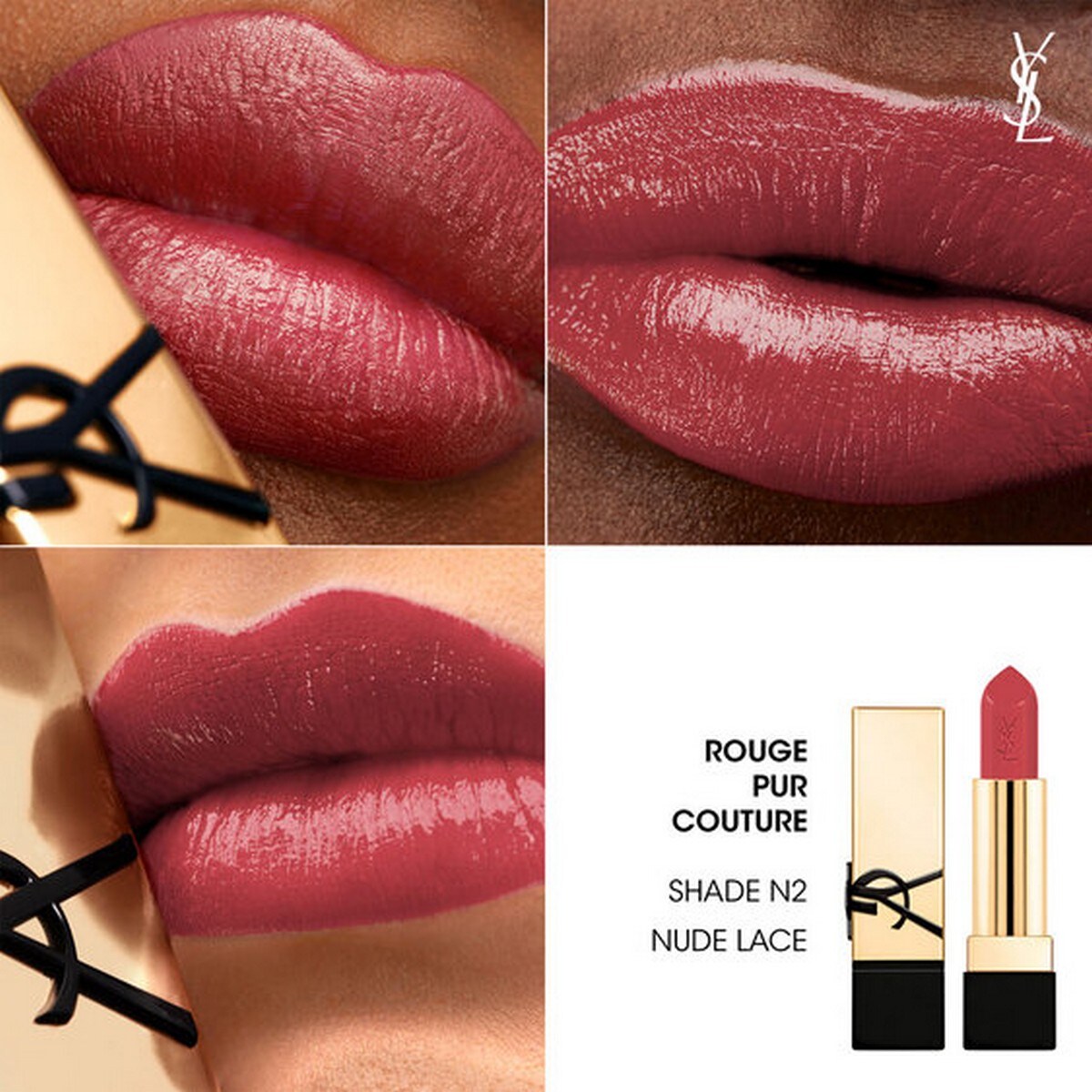 Batom Rouge Pur Couture Satin - 3,8 g N2 - Nude Lace-3