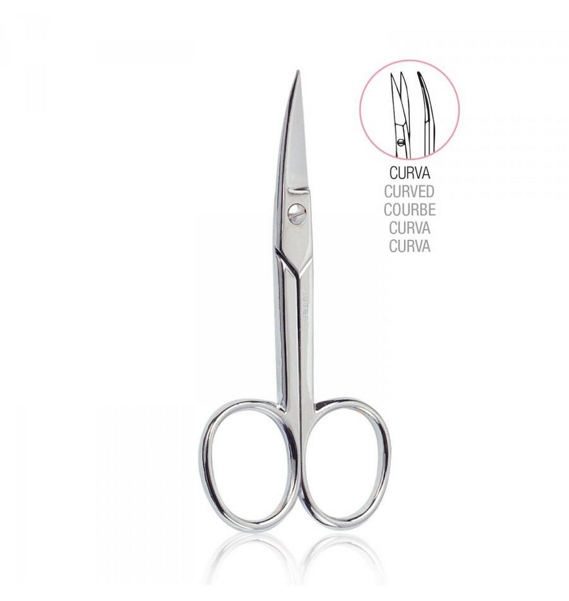 Tesoura Manicure de Unhas Curva Cromada - 1 un. 2