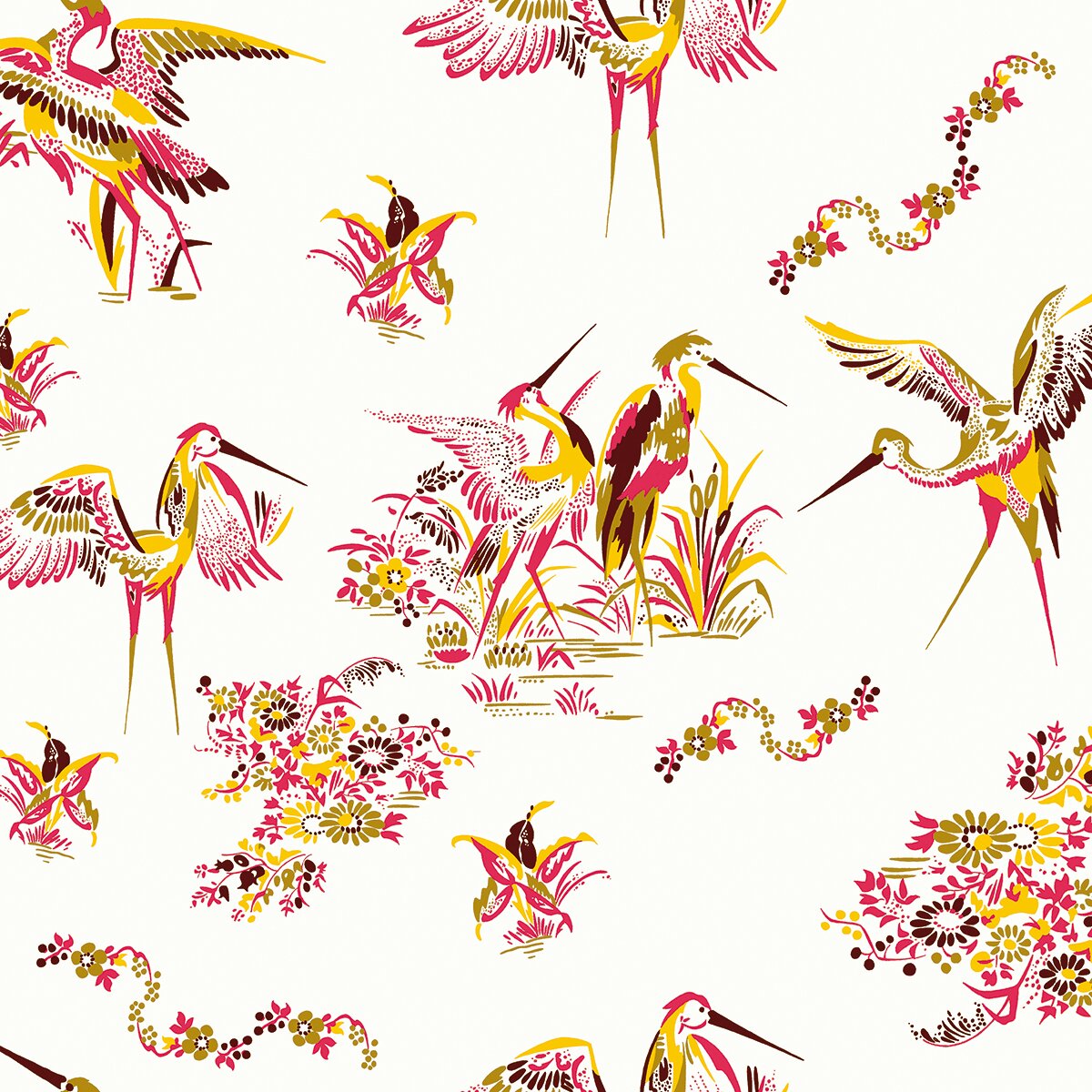 Papel de parede TNT grous Coordonne Vermelho-1