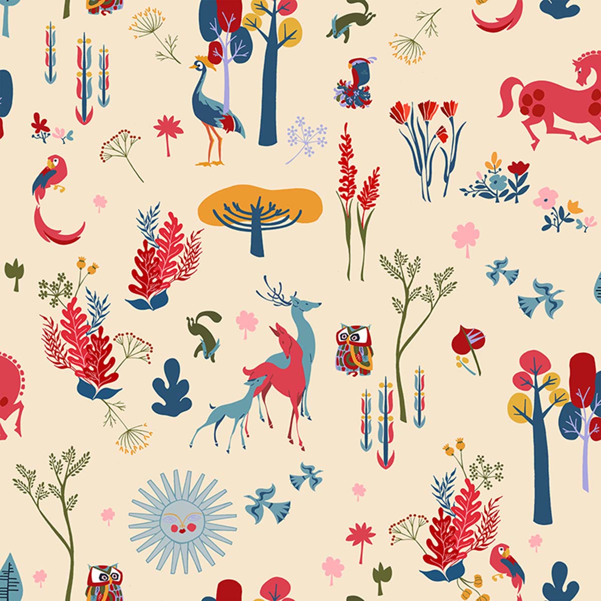 Papel pintado aninales Coordonne - Crema 0,5 x 10 m Crema-1