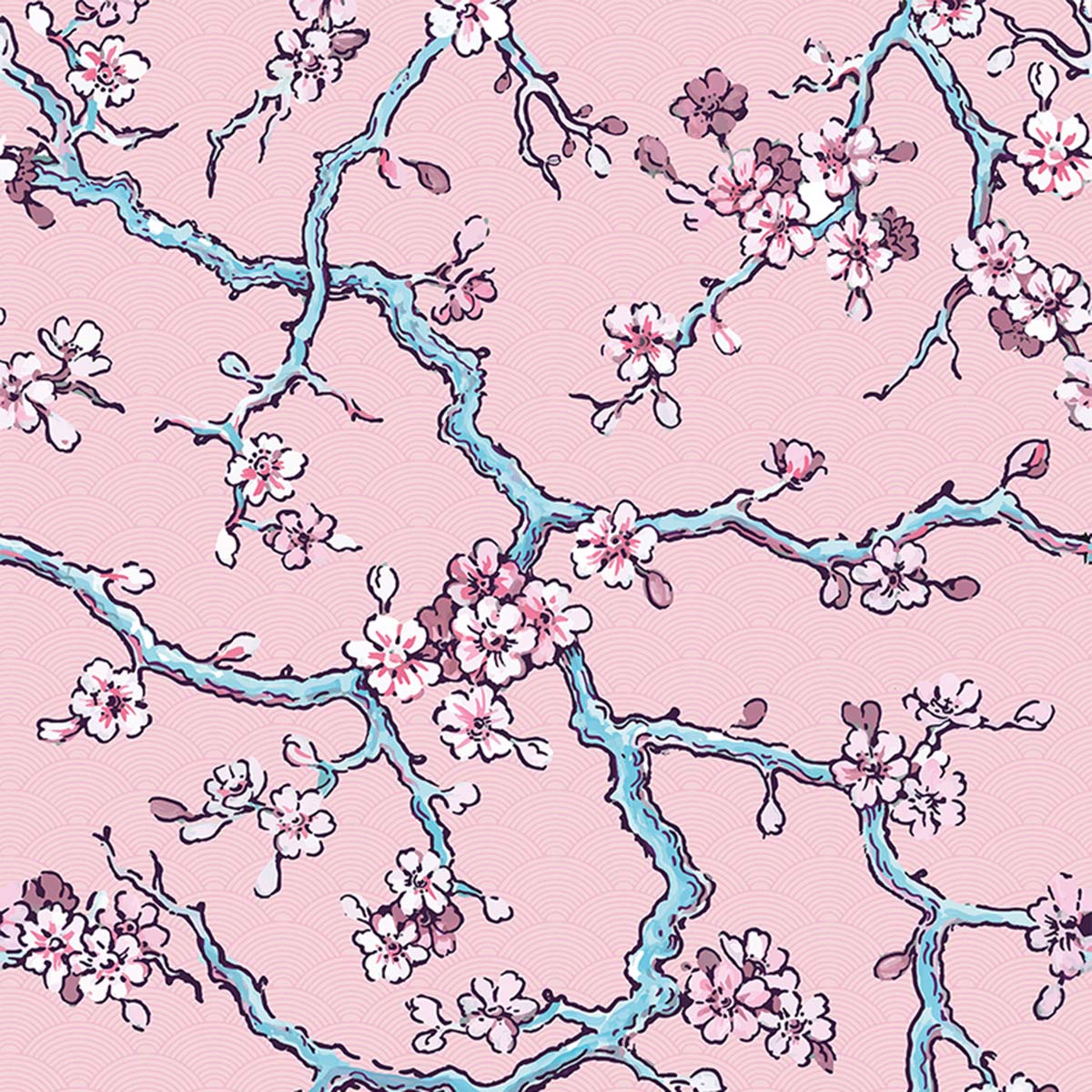 Papel pintado floral ramas Coordonne - Rosa 0,5 x 10 m Rosa-1