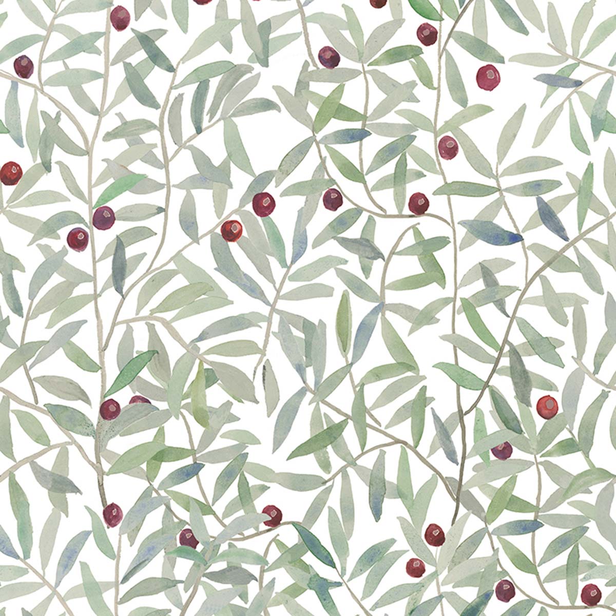 Papel pintado floral frutos Coordonne - Blanco 0,5 x 10 m Blanco-1