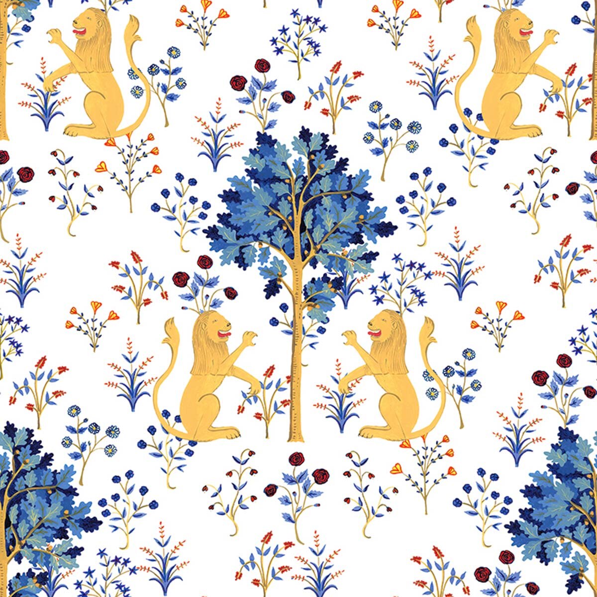 Papel pintado leones Coordonne - Blanco 0,5 x 10 m Blanco-1