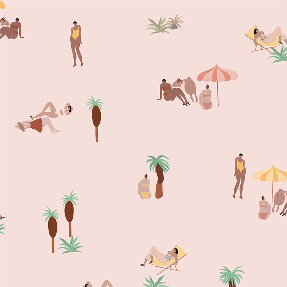Papel de parede ilustração Coordonne Rosa-1