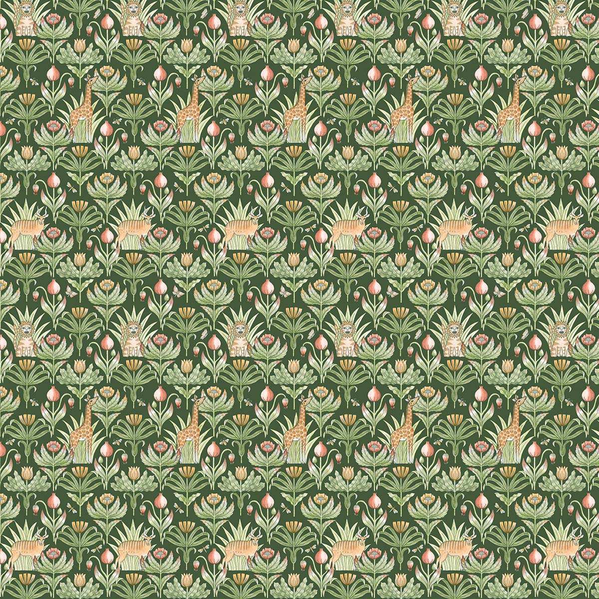 Papel pintado floral y jirafa Coordonne - Amarillo Amarillo-1