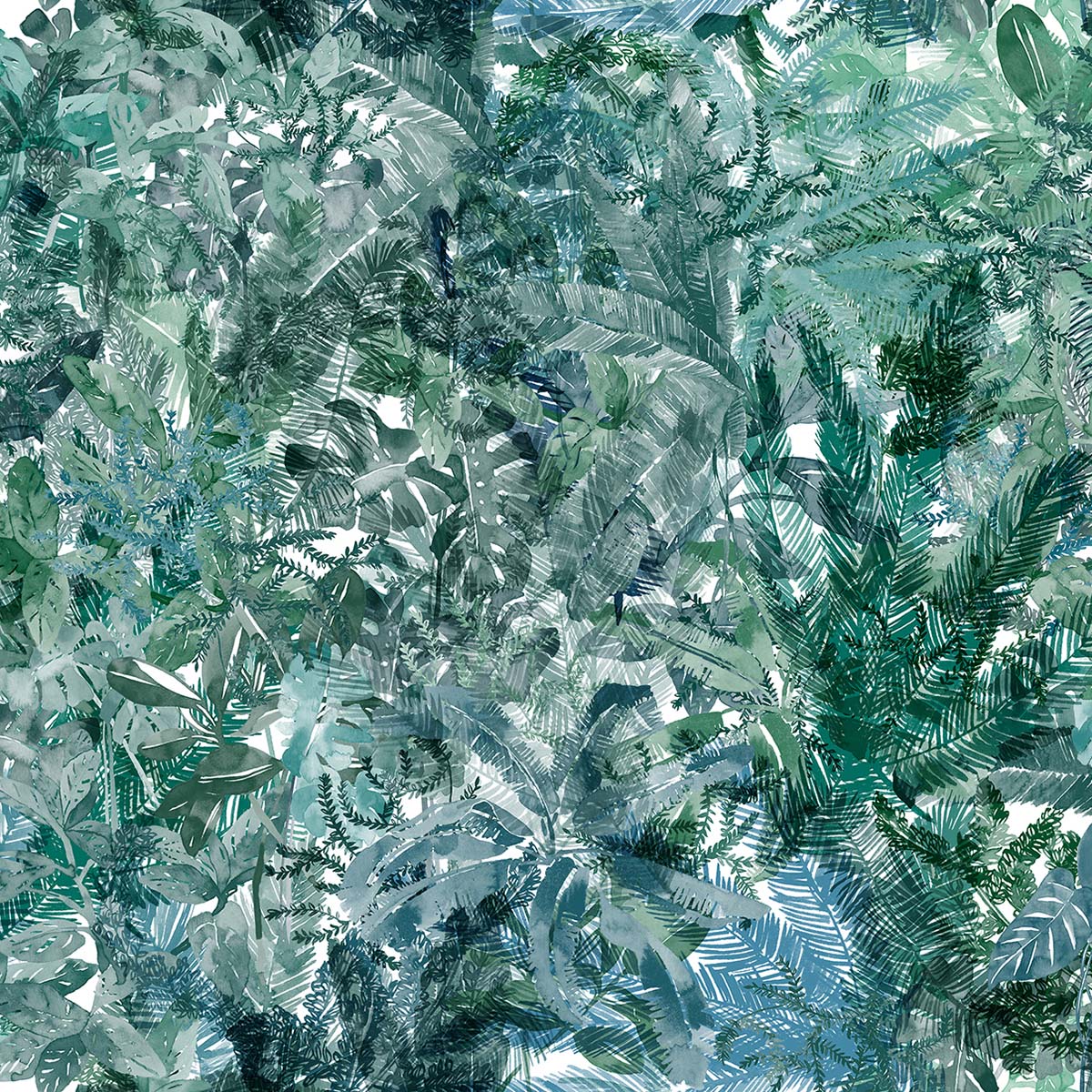Papel de parede fotográfico TNT selva espessa Coordonne Verde-1