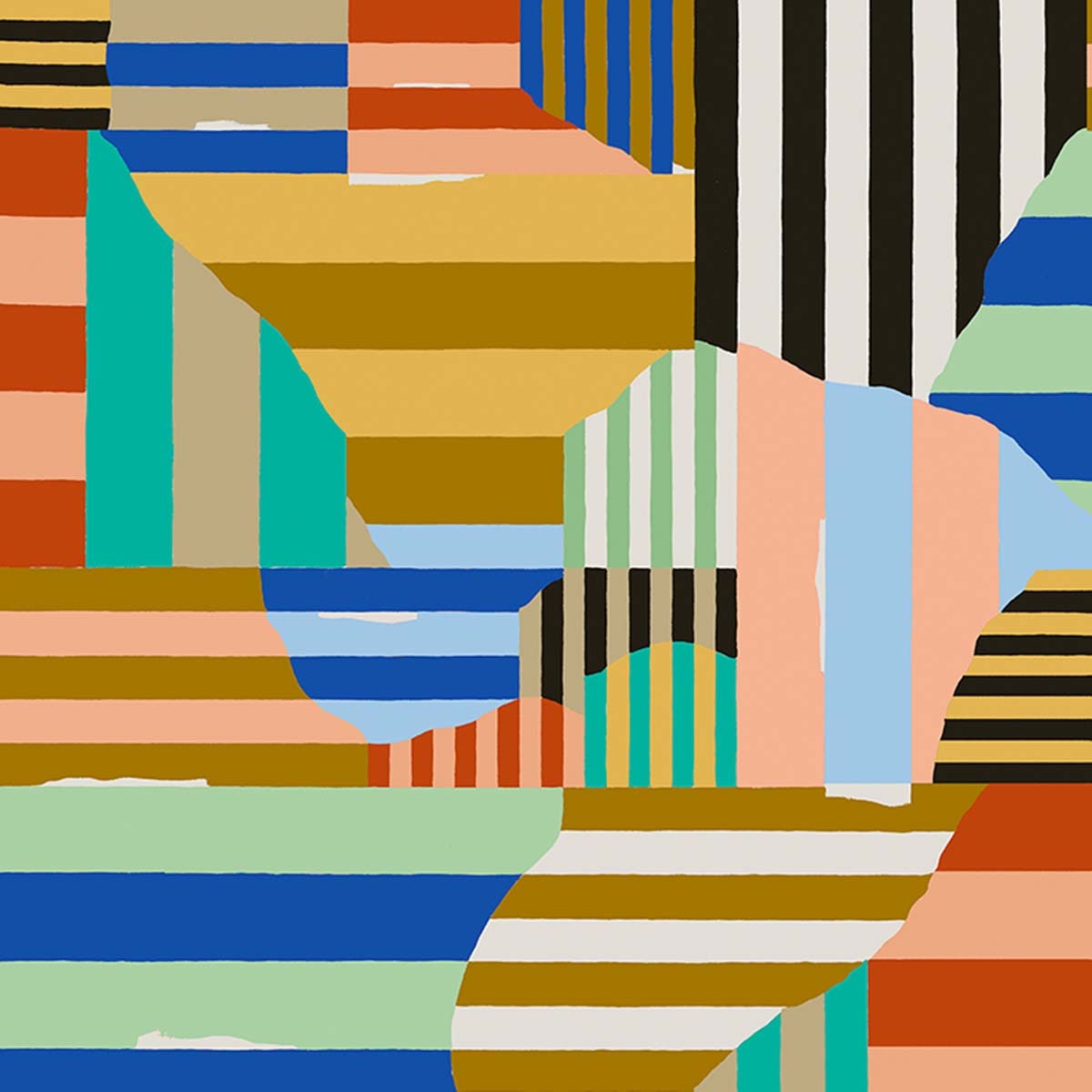 Papel de parede geométrico desigual Coordonne Multicolor-1