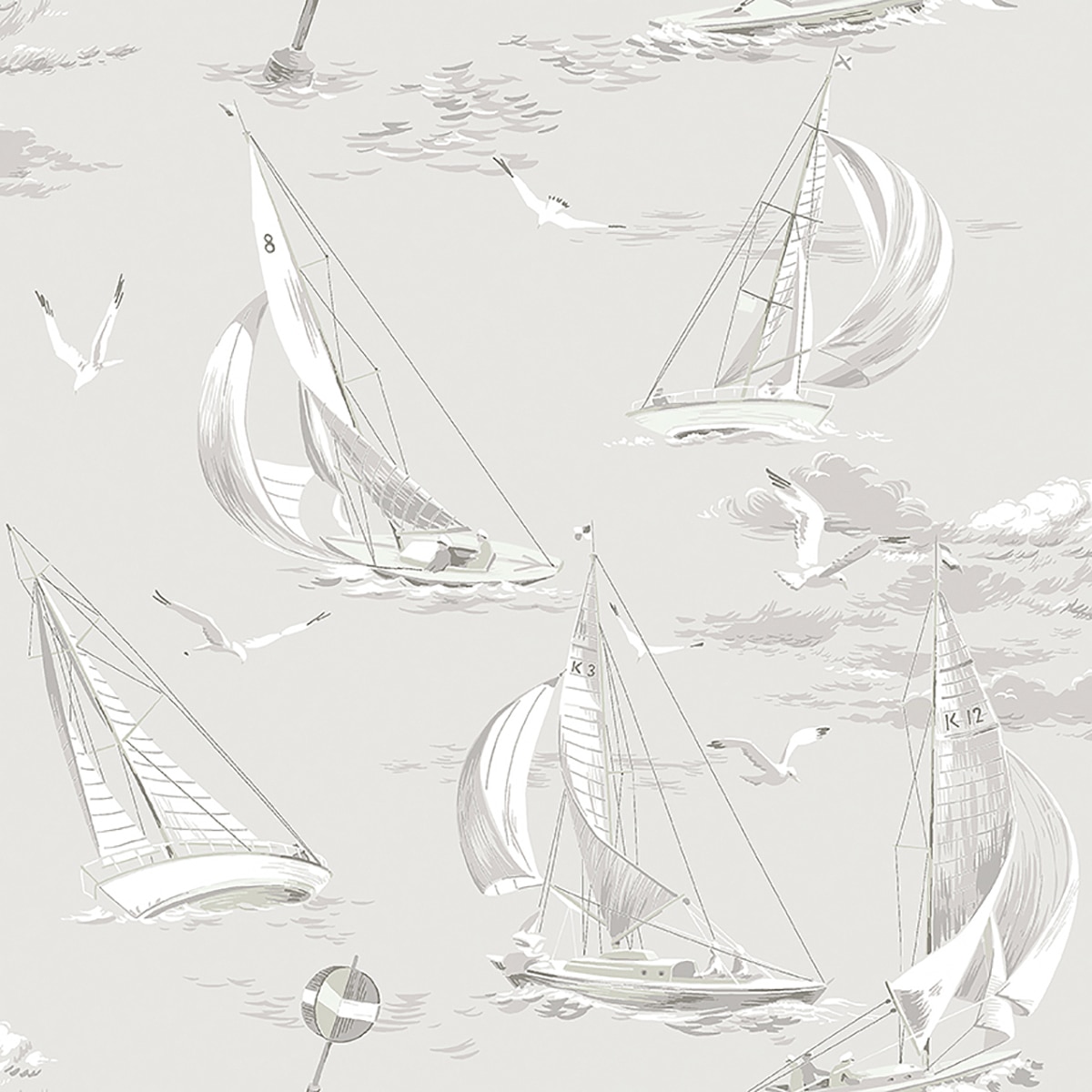 Papel de parede Paisagem barcos Coordonne Cinzento-1
