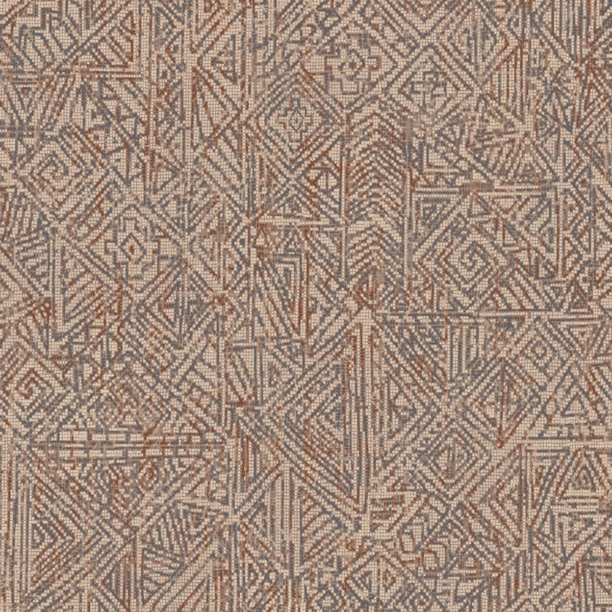 Imagen 1 de Papel pintado étnico formas Coordonne - Teja 0,53 x 10 m Teja