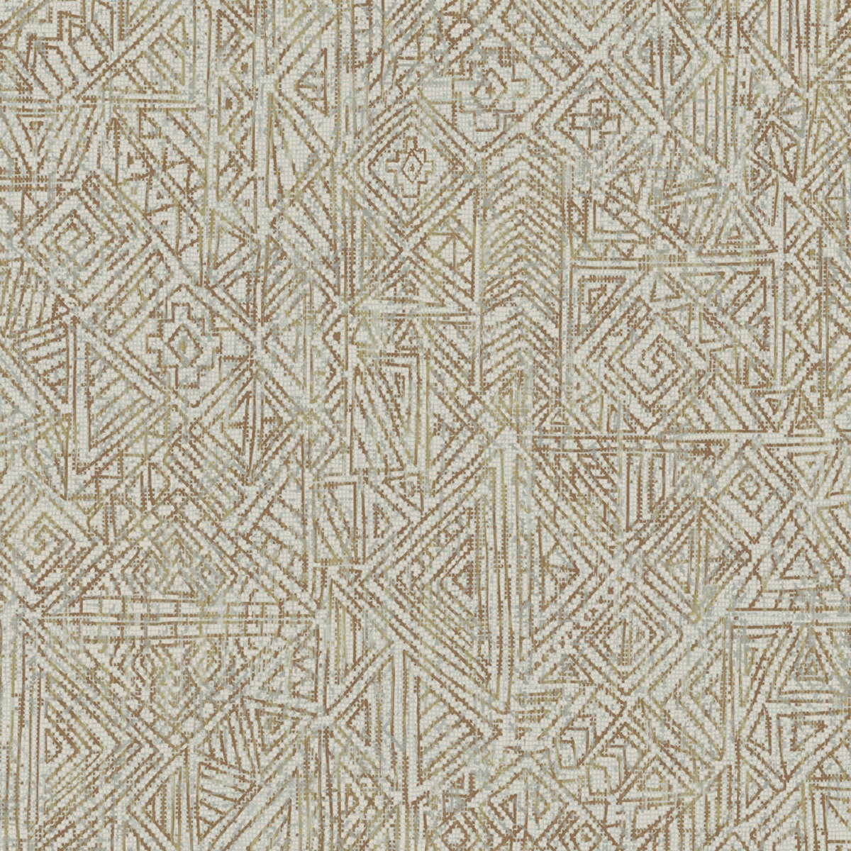 Imagen 1 de Papel pintado étnico formas Coordonne - Verde 0,53 x 10 m Verde