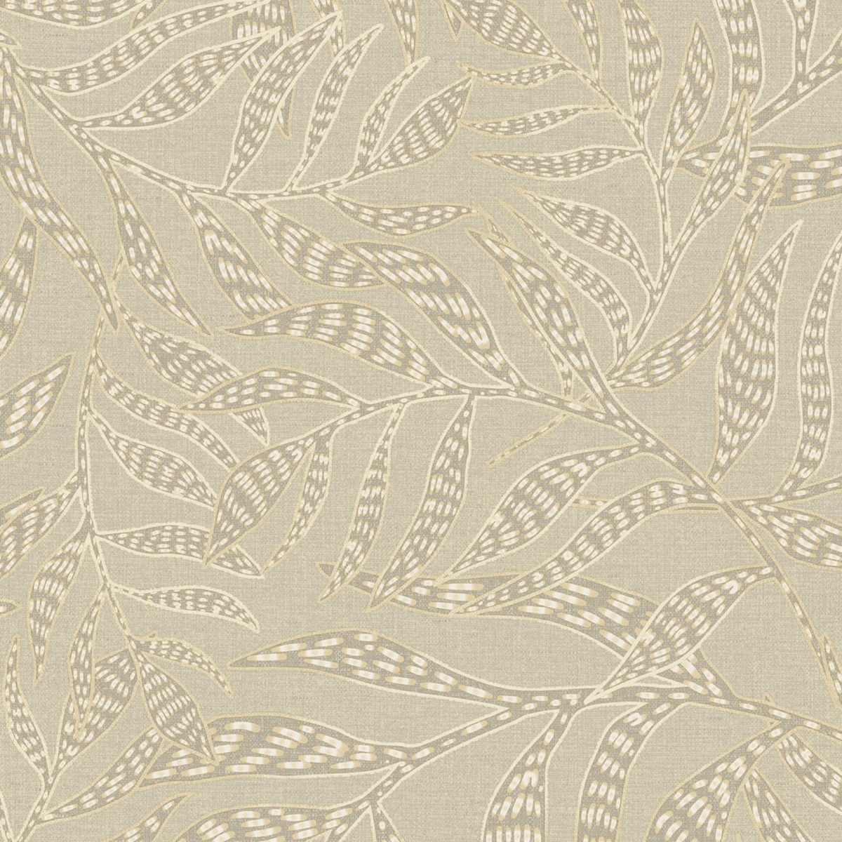 Papel pintado étnico hojas Coordonne - Beige 0,53 x 10 m Beige-1