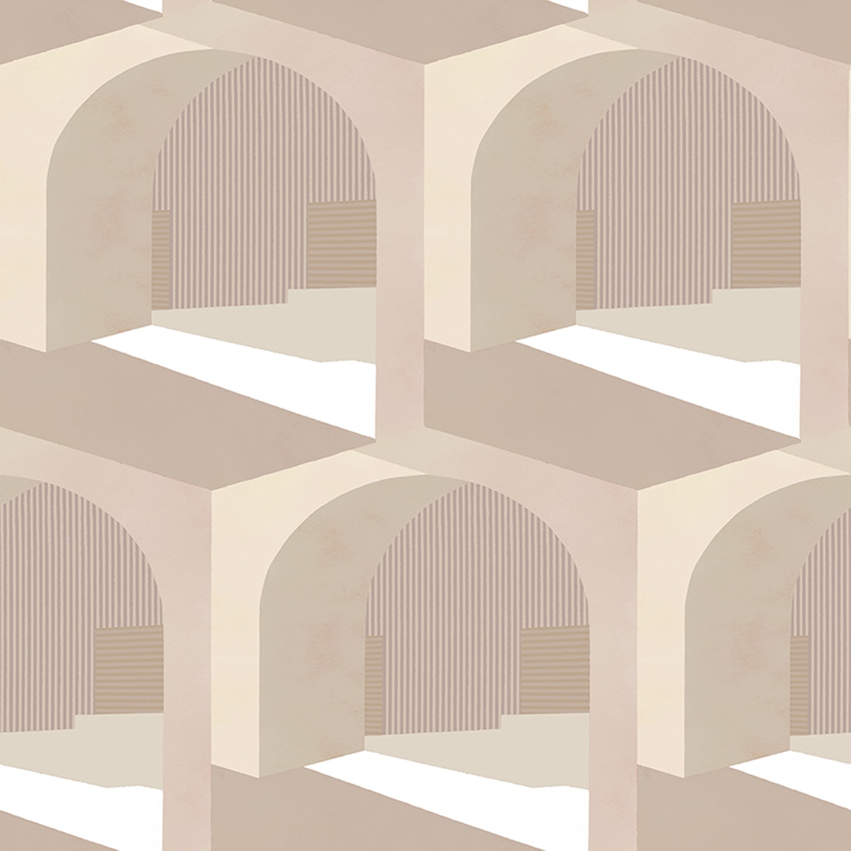 Imagen 1 de Papel pintado arcos serie Mallorca Coordonne - Beige 0,5 x 10 m Beige