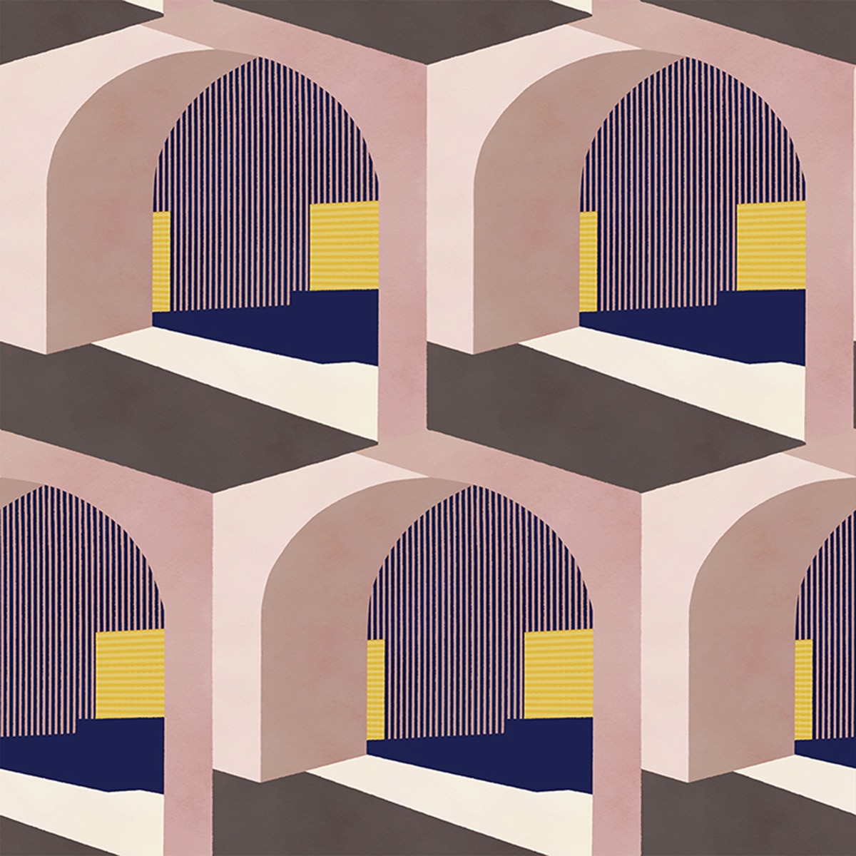 Papel de parede arcos série Mallorca Rosa-1