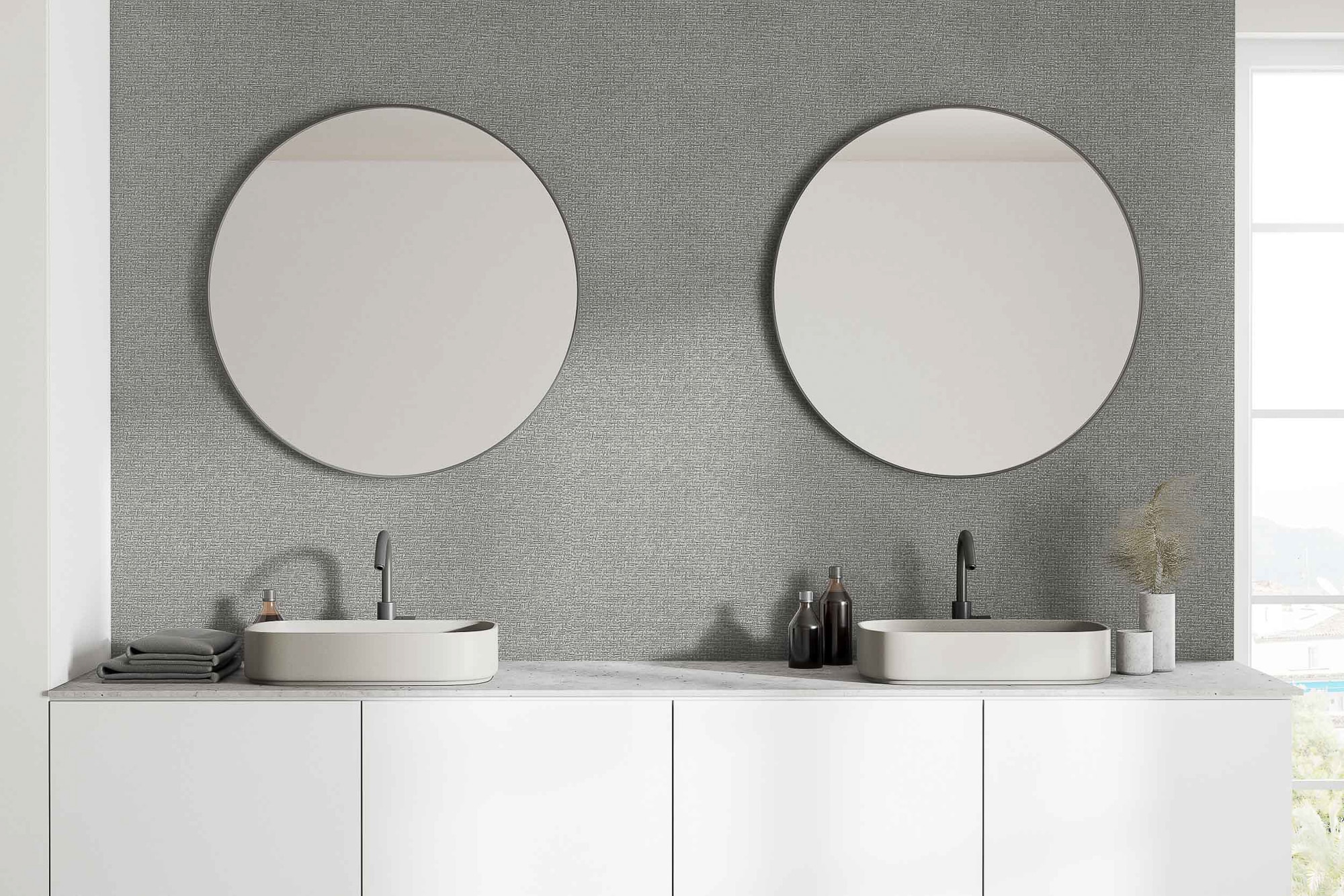 Imagen 2 de Papel pintado Liso texturizado Raffias+ Coordonné - Gris claro 0,5 x 10 m Gris claro