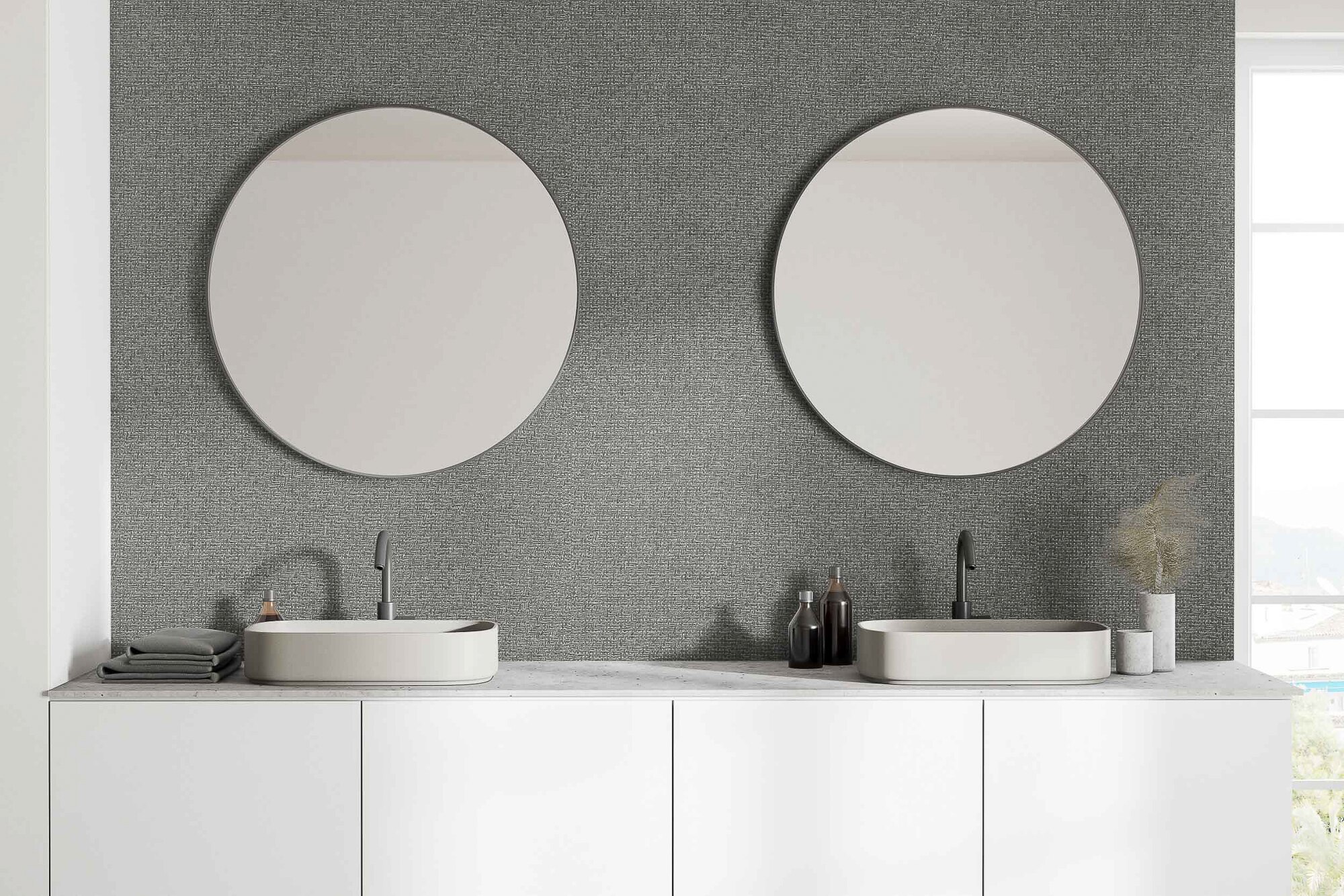 Imagen 2 de Papel pintado Liso texturizado Raffias+ Coordonné - Gris 0,5 x 10 m Gris