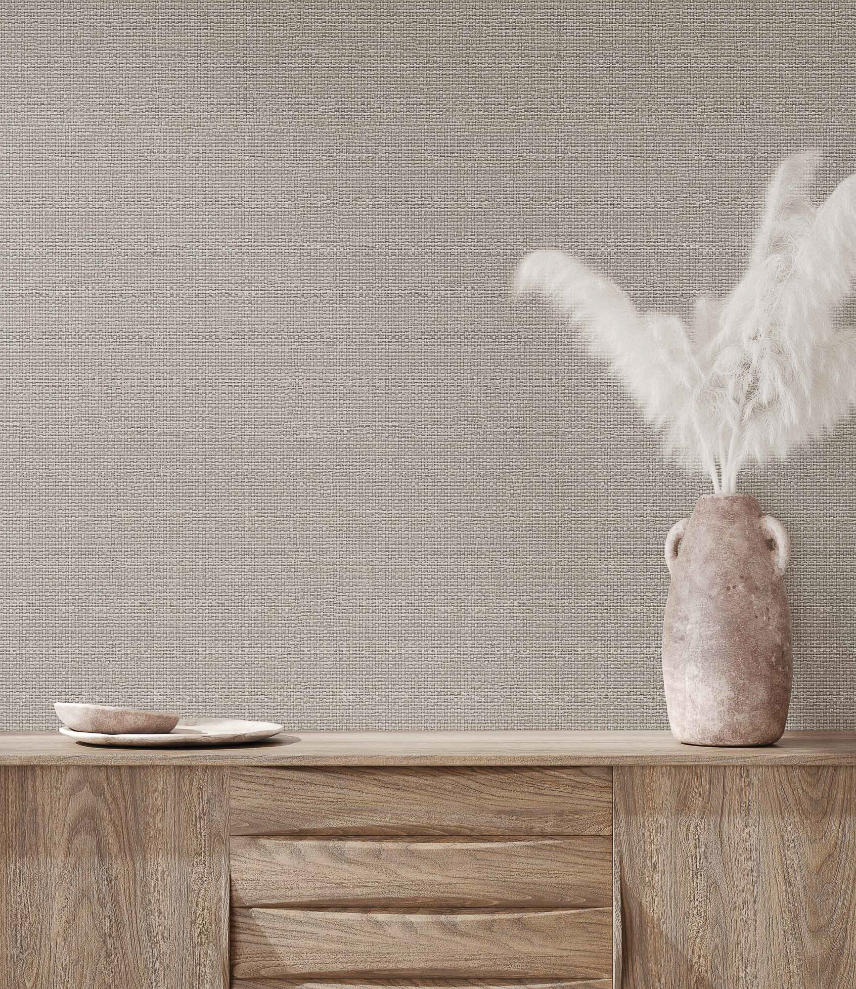 Papel pintado Tejido Raffias+ Coordonné - Gris 0,5 x 10 m Gris-2