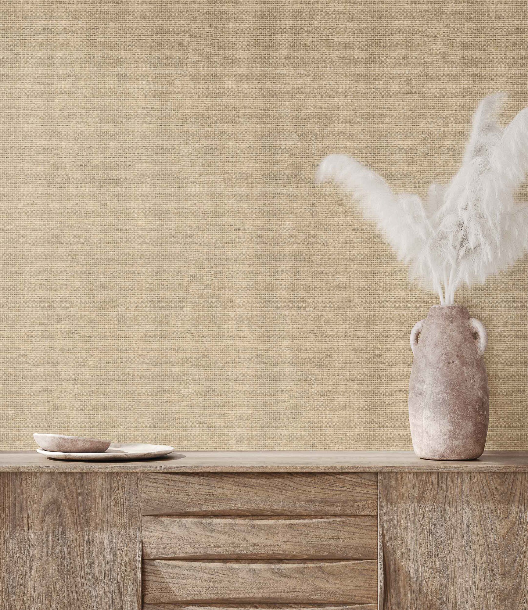Papel pintado Tejido Raffias+ Coordonné - Beige 0,5 x 10 m Beige-2
