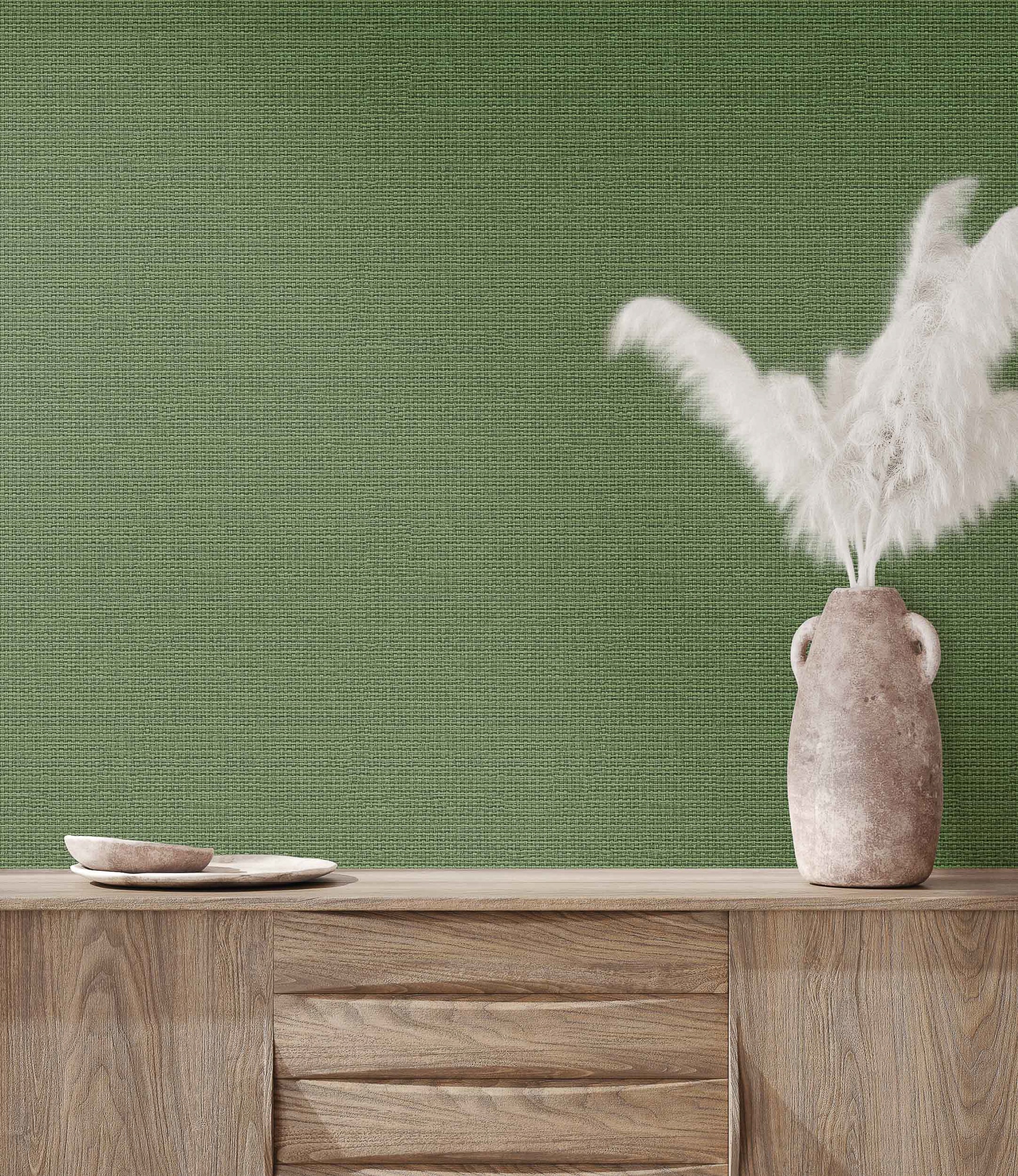 Papel pintado Tejido Raffias+ Coordonné - Verde 0,5 x 10 m Verde-2